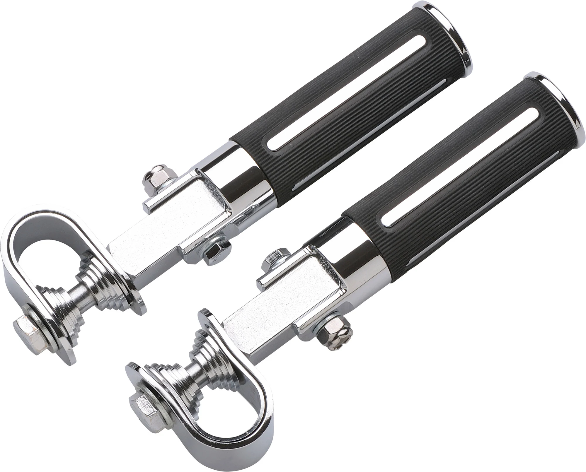 FOOTRESTS UNIVERSAL PAIR WITH CLAMP MOUNTING