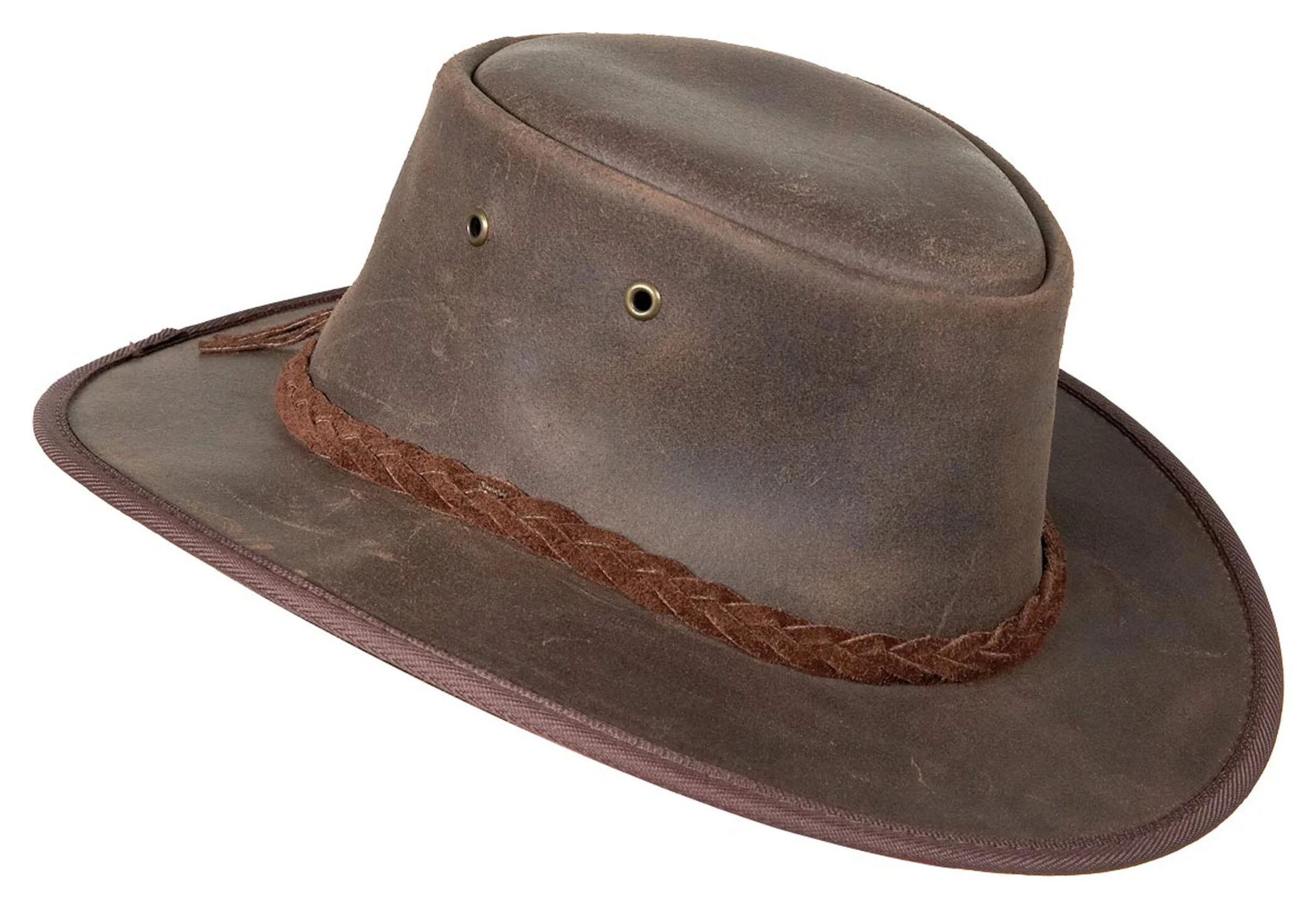 BROWN LEATHER HAT, M
