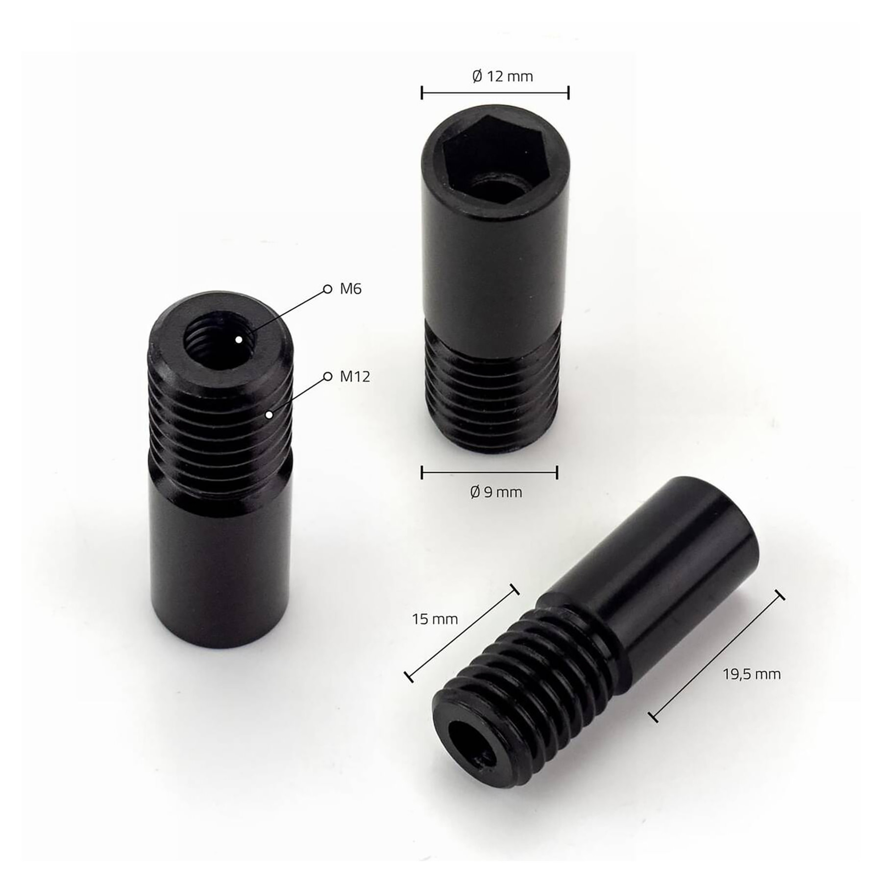 HTTMT Lever Guard Bar End Mirror Adapter – M5 Female To 18mm Clockwise Male