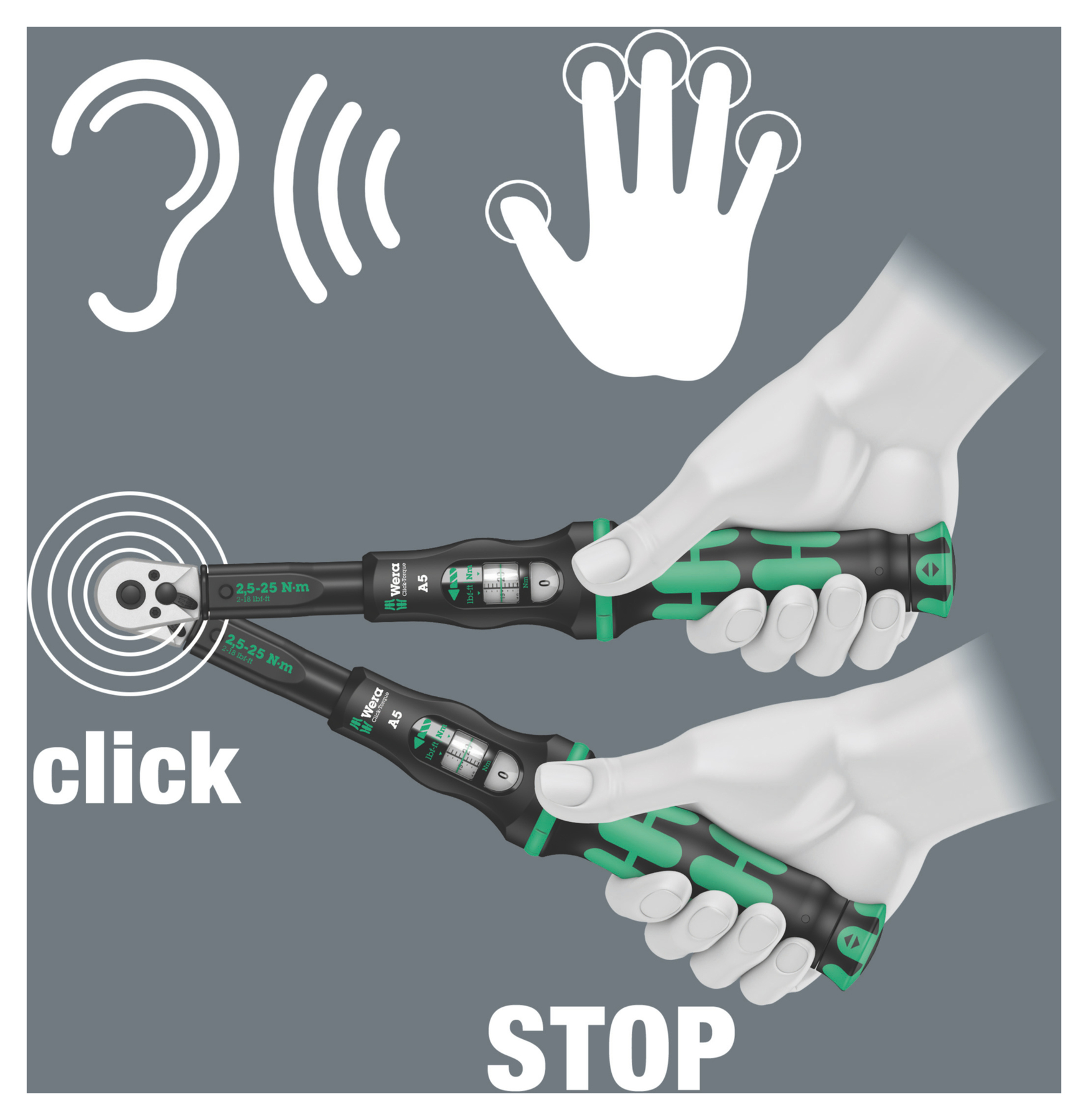 Wera WERA CLICK-TORQUE A 6 2,5-25 NM, 20-TEILIG