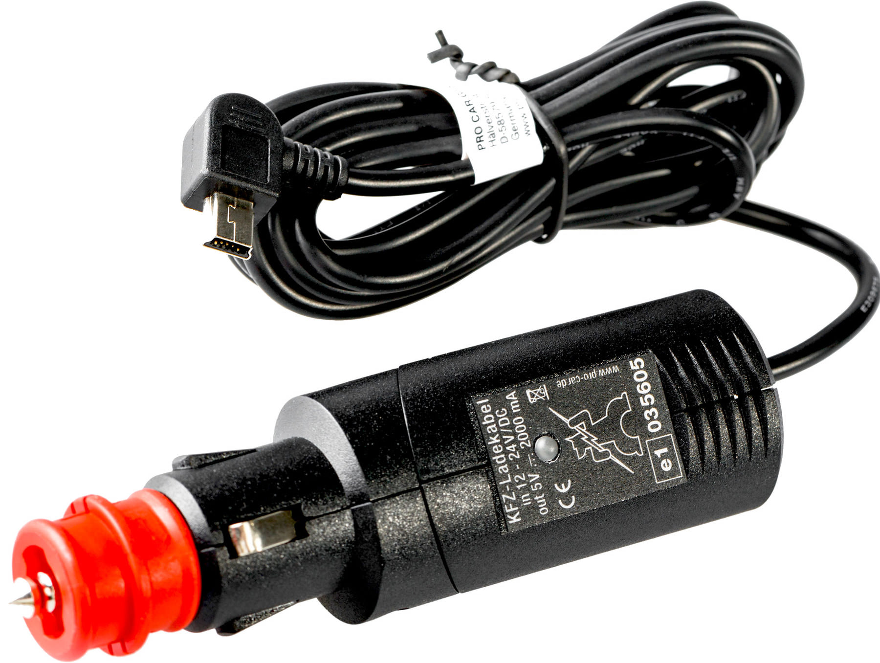SW-Motech UNI VEHICLE PLUG/MINI USB ADAPTOR, 12V/180 CM CABLE