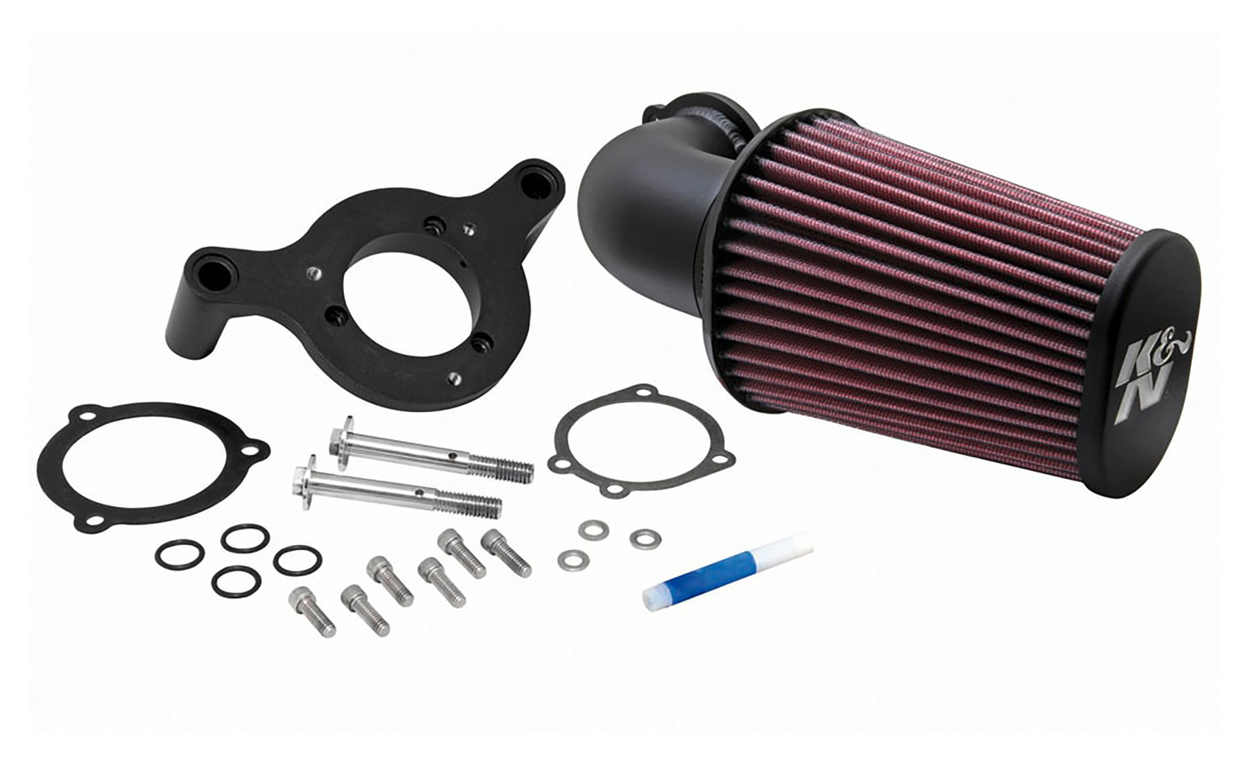 K&N RK-3915-1 Motorrad Lufteinlass-System – Waschbarer Hochleistungs-Luftfilter In Rot, Verchromte Abdeckung