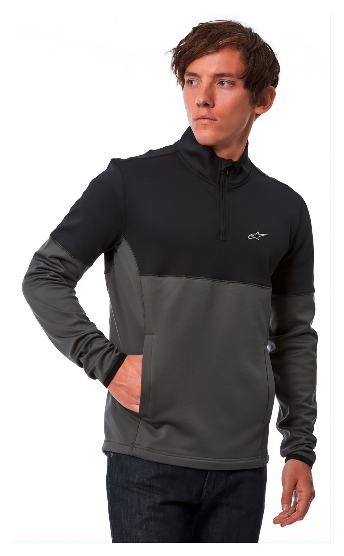 alpinestars ALPINEST. MISSION SIZE S MIDLAYER ZIPPER,BLK/GREY