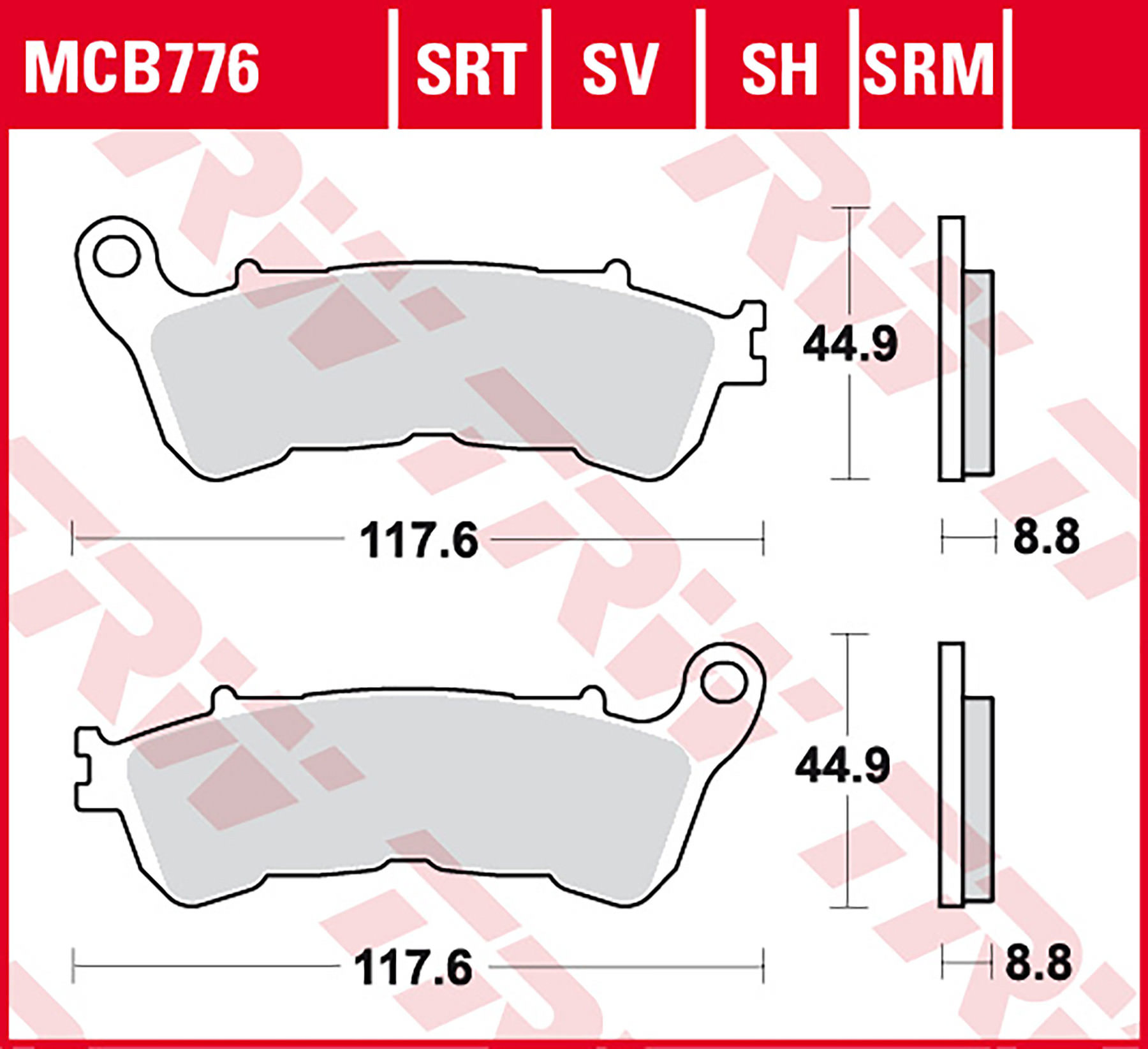 TRW Plaquettes de freins TRW MCB681SRT Sinter Road et Track pour Suzuki 