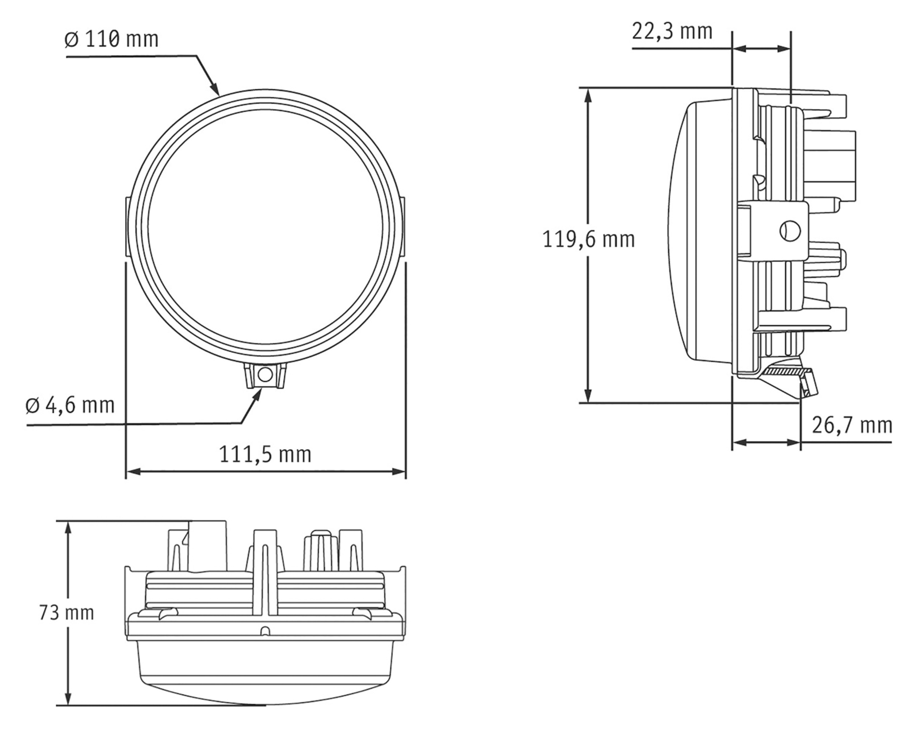 J.W. Speaker LED HEADLIGHT INSERT 8415 EVOLUTION 4.5 inch variable or