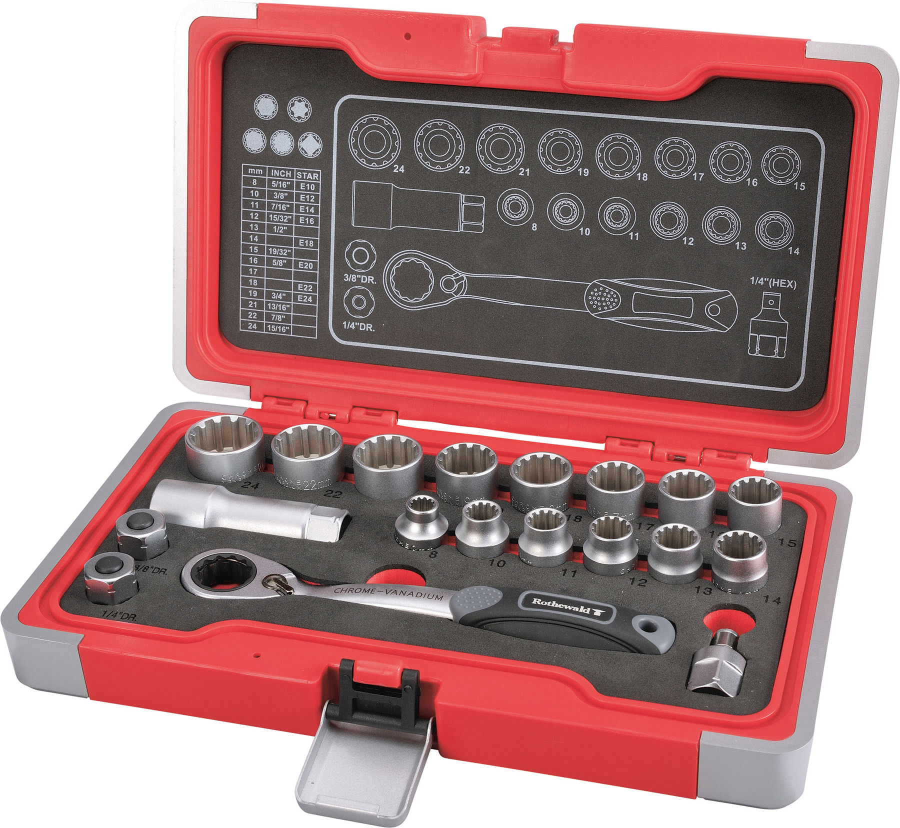 Buy Rothewald Multi-Socket Wrench Set 19-Piece | Louis motorcycle clothing  and technology
