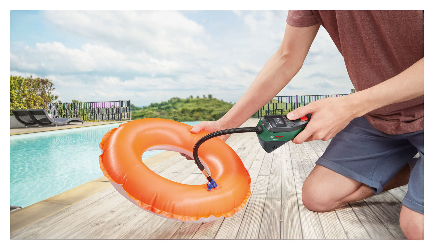 Bosch Pompe à air à batterie EasyPump - Pompe à vélo