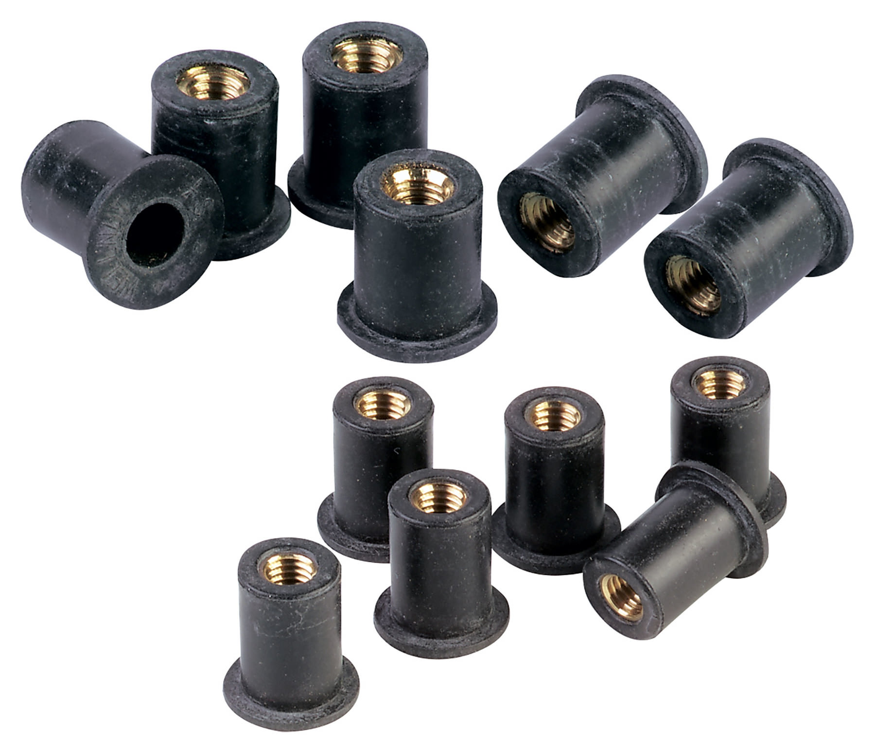 PACK OF SIX M5 5mm RUBBER WELL NUTS M5 FOR FAIRINGS SCREEN BOLTS ETC M5 X 12