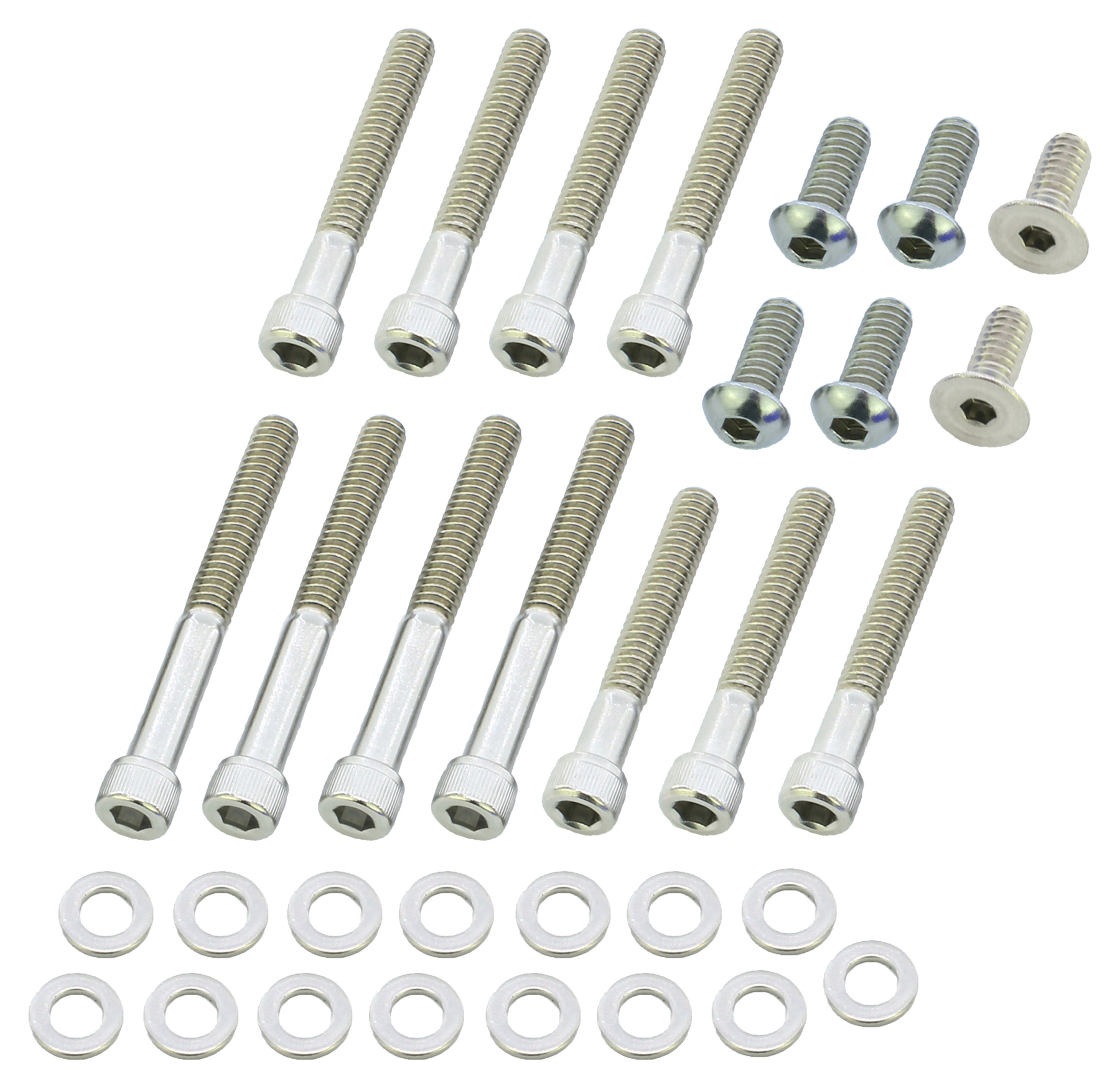 2x Zylinderkopfschrauben 3/8-16 UNC 32mm - Edelstahl Innensechskant