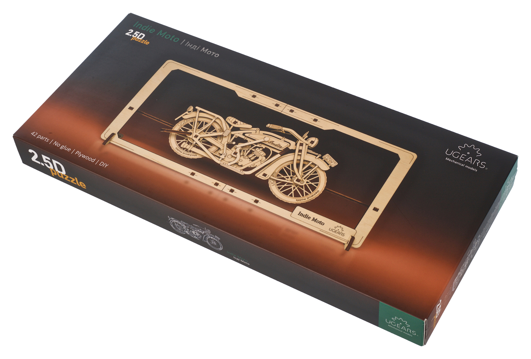 Ugears UGEARS INDIE MOTO PUZZLE 2.5D, 30X13X5,8CM