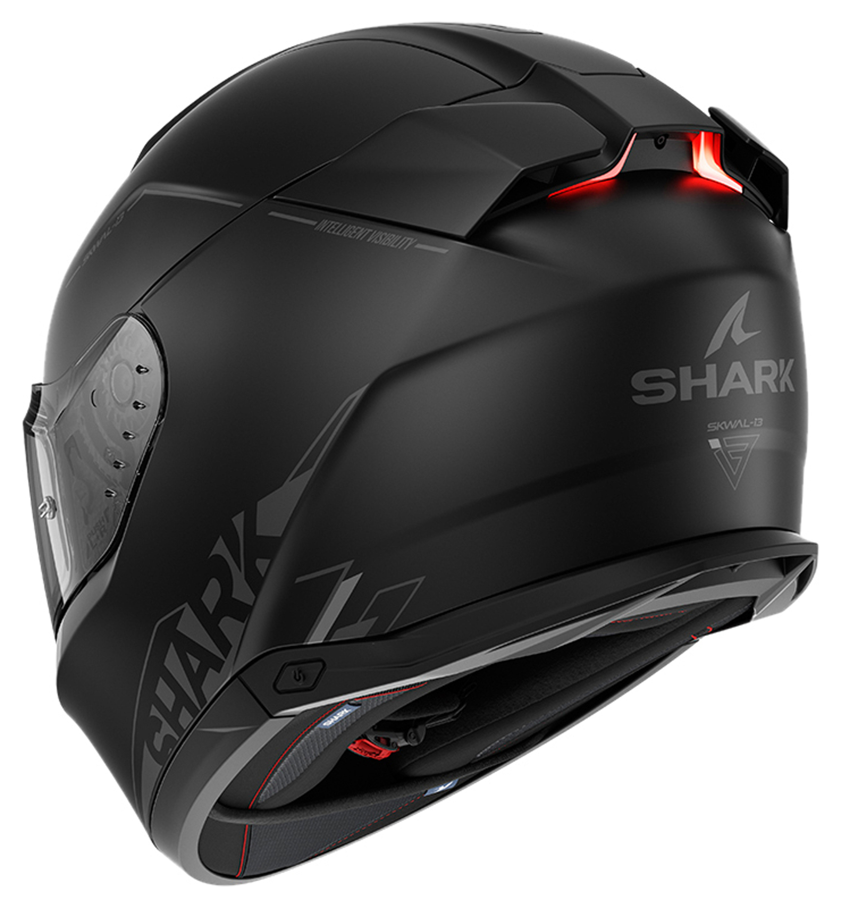SKWAL I3 Blank SP White Silver Anthracite – Shark Helmets - View #8