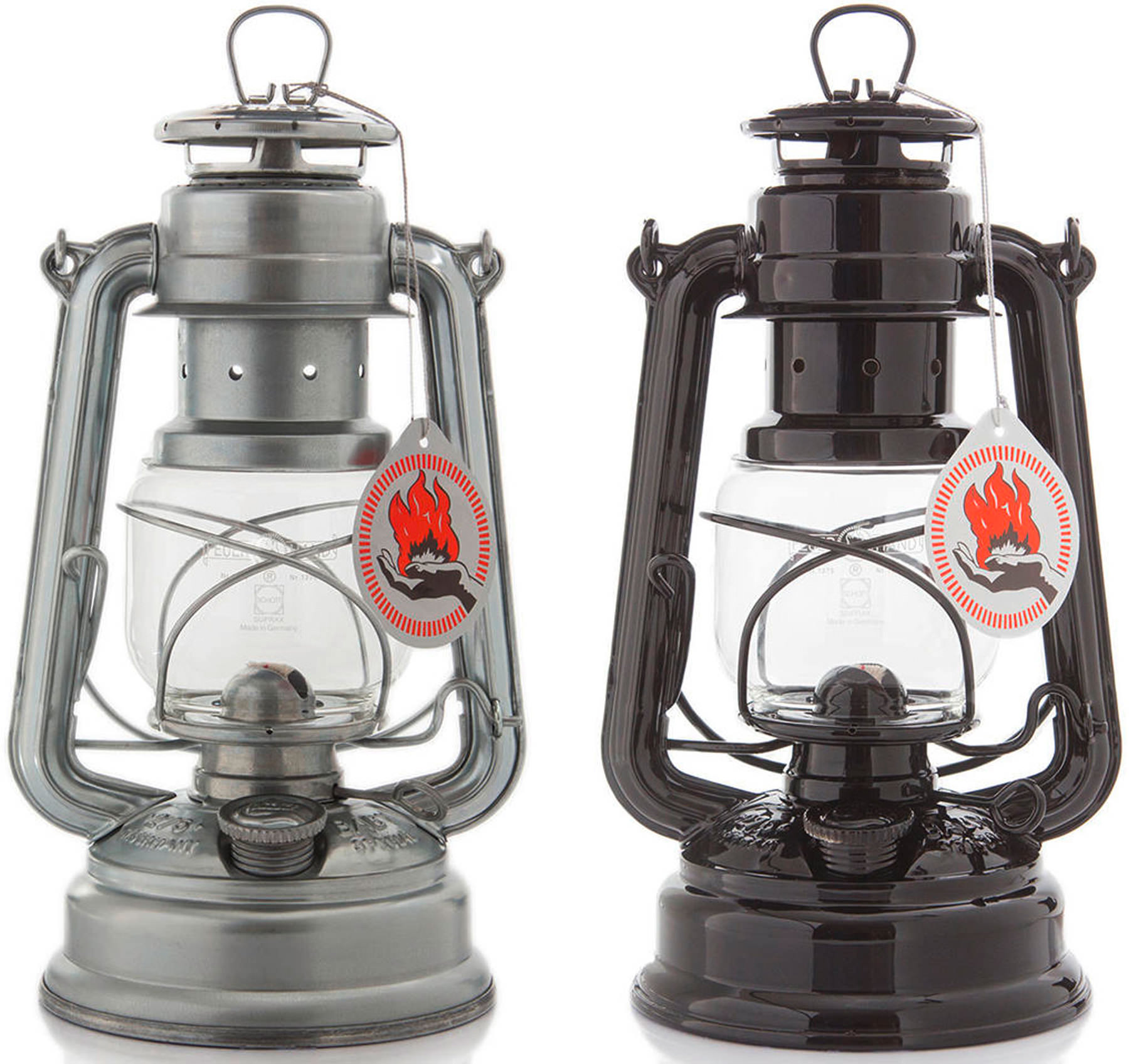 FEUERHAND® hurricane lantern 276 black Made in Germany galvanized 