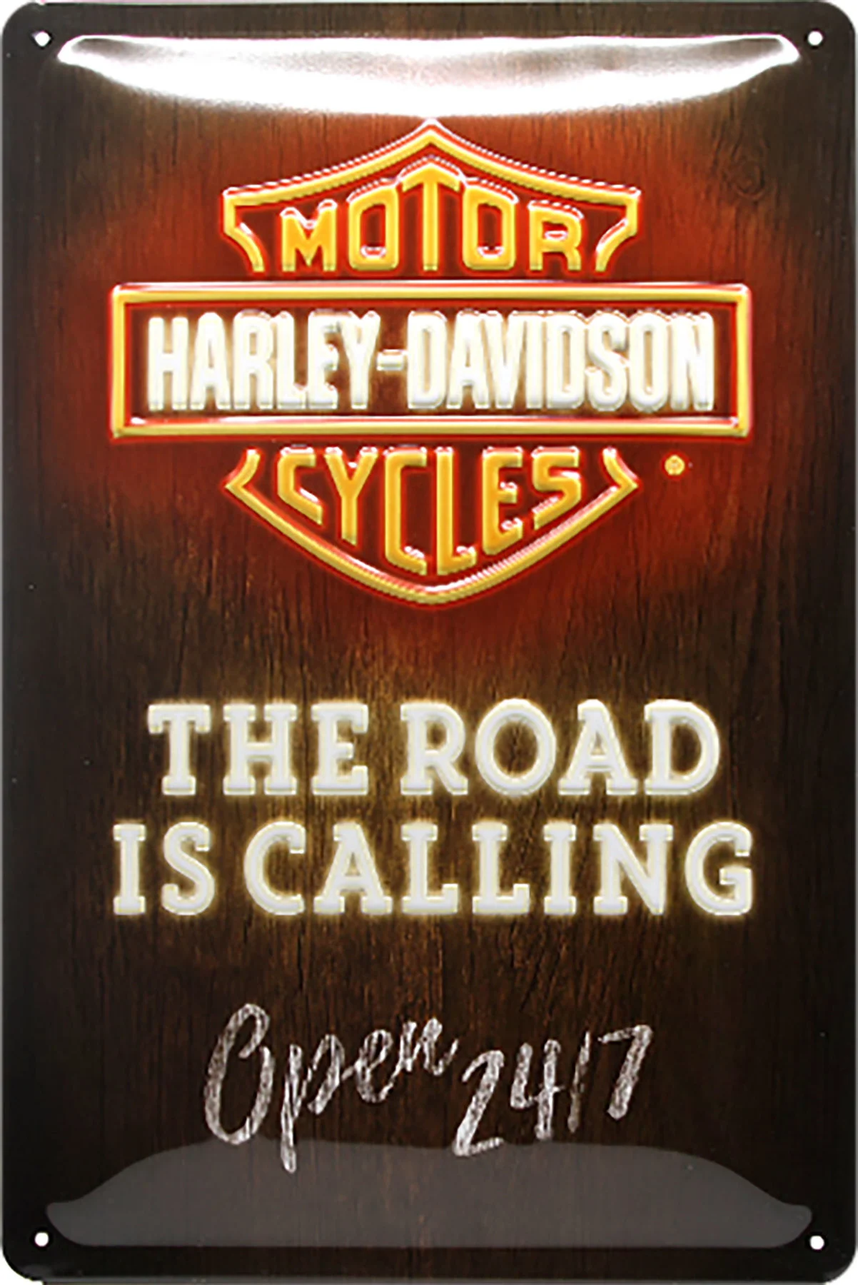 Plåtskylt Harley-Davidson neon
