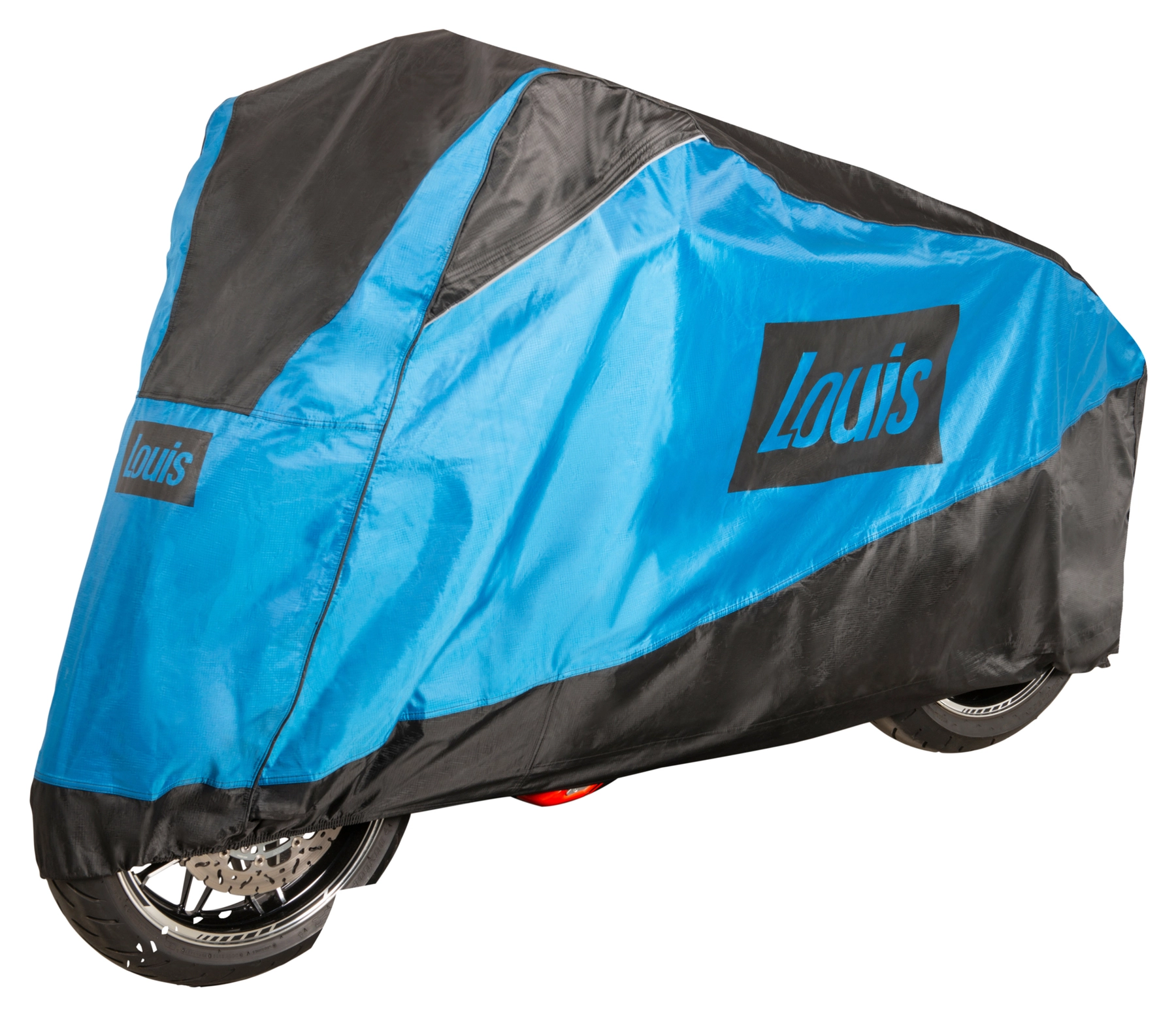 Motorcycle with cover outlet