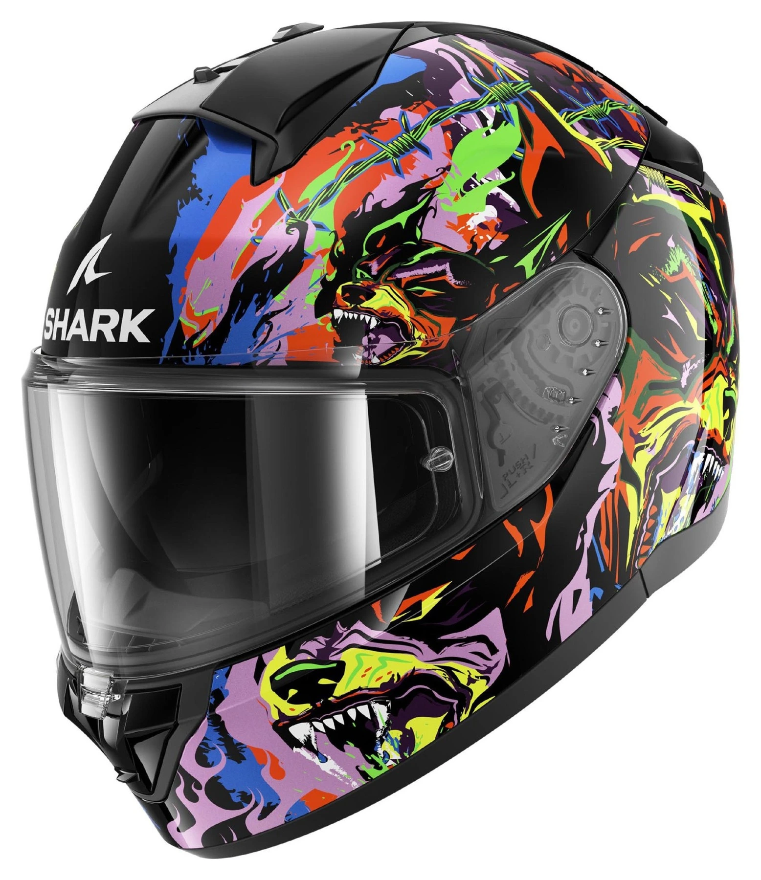 Casque Moto Intégral Shark Ridill 2 Raging Beast - Homologué ECE 22.06, Polycarbonate Lexan, écran Pinlock - Mixte