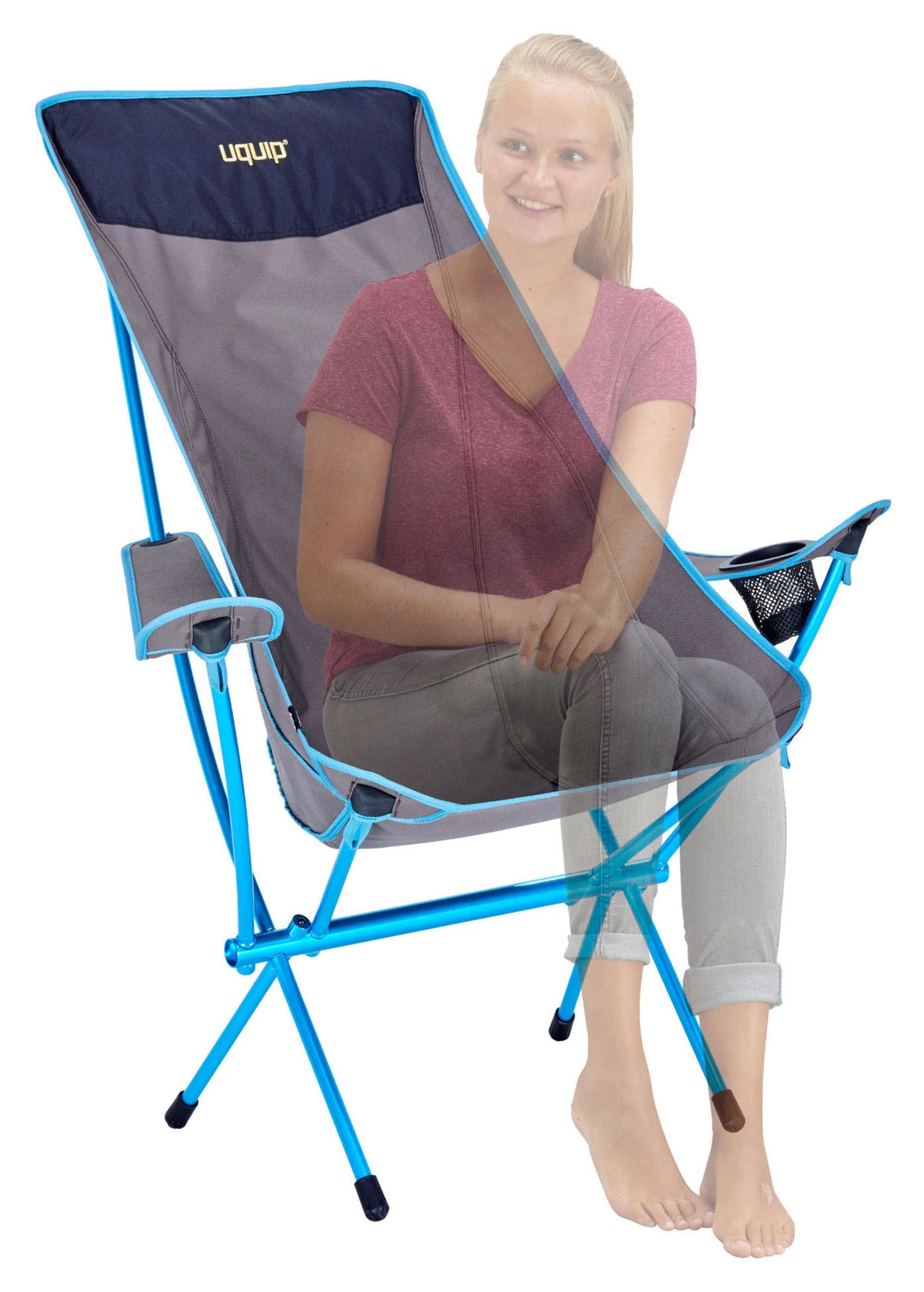Uquip UQUIP FOLDING CHAIR INFINITY LOUNGER GREY