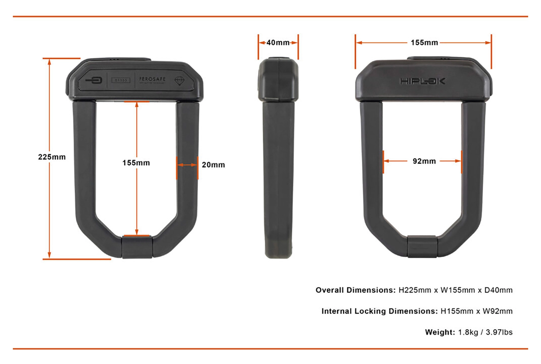 Cadenas en U HIPLOK D-1000