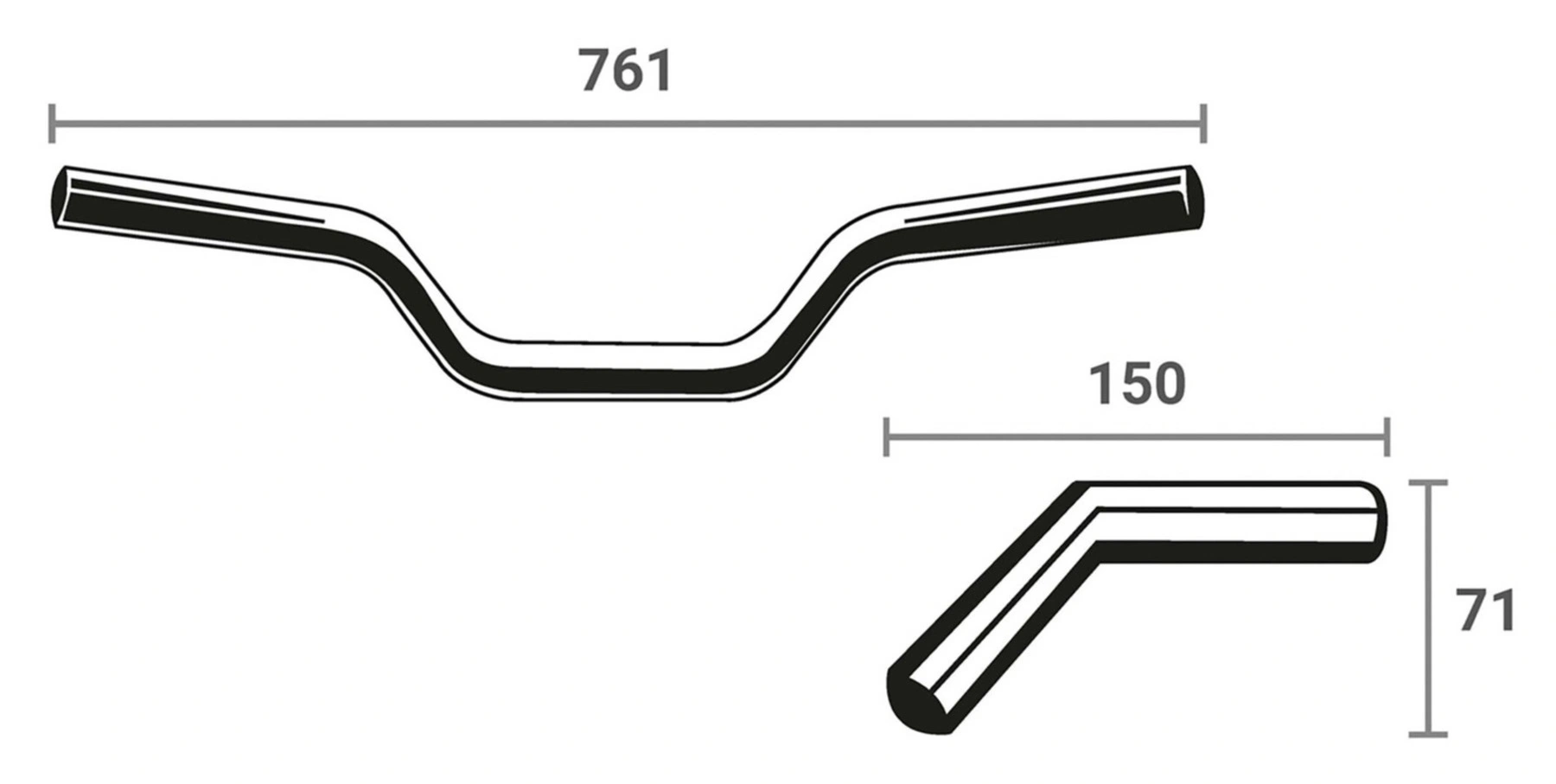 Aluminium Sportstuur Breedte 761Mm