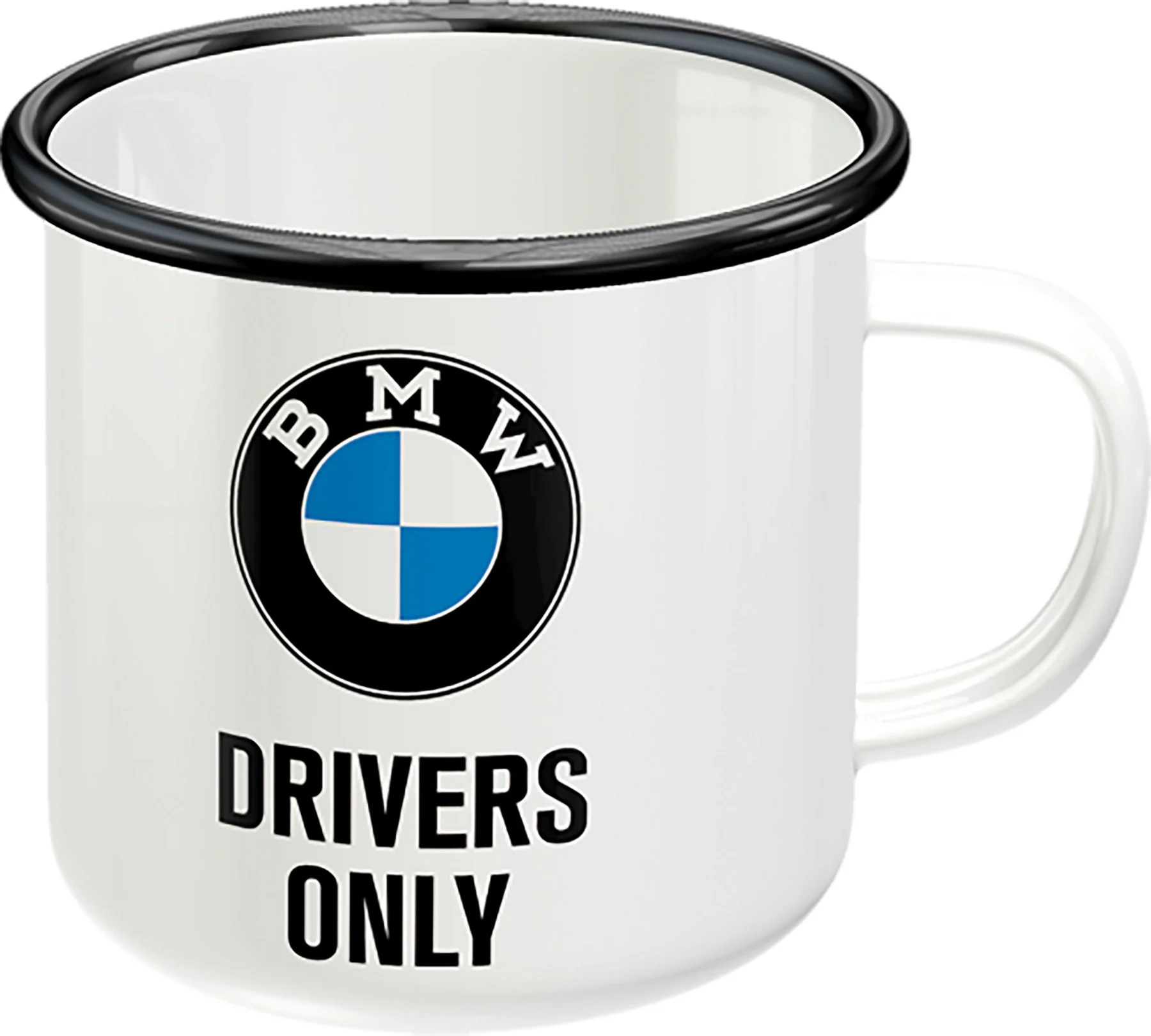 Emaljmugg BMW Drivers only