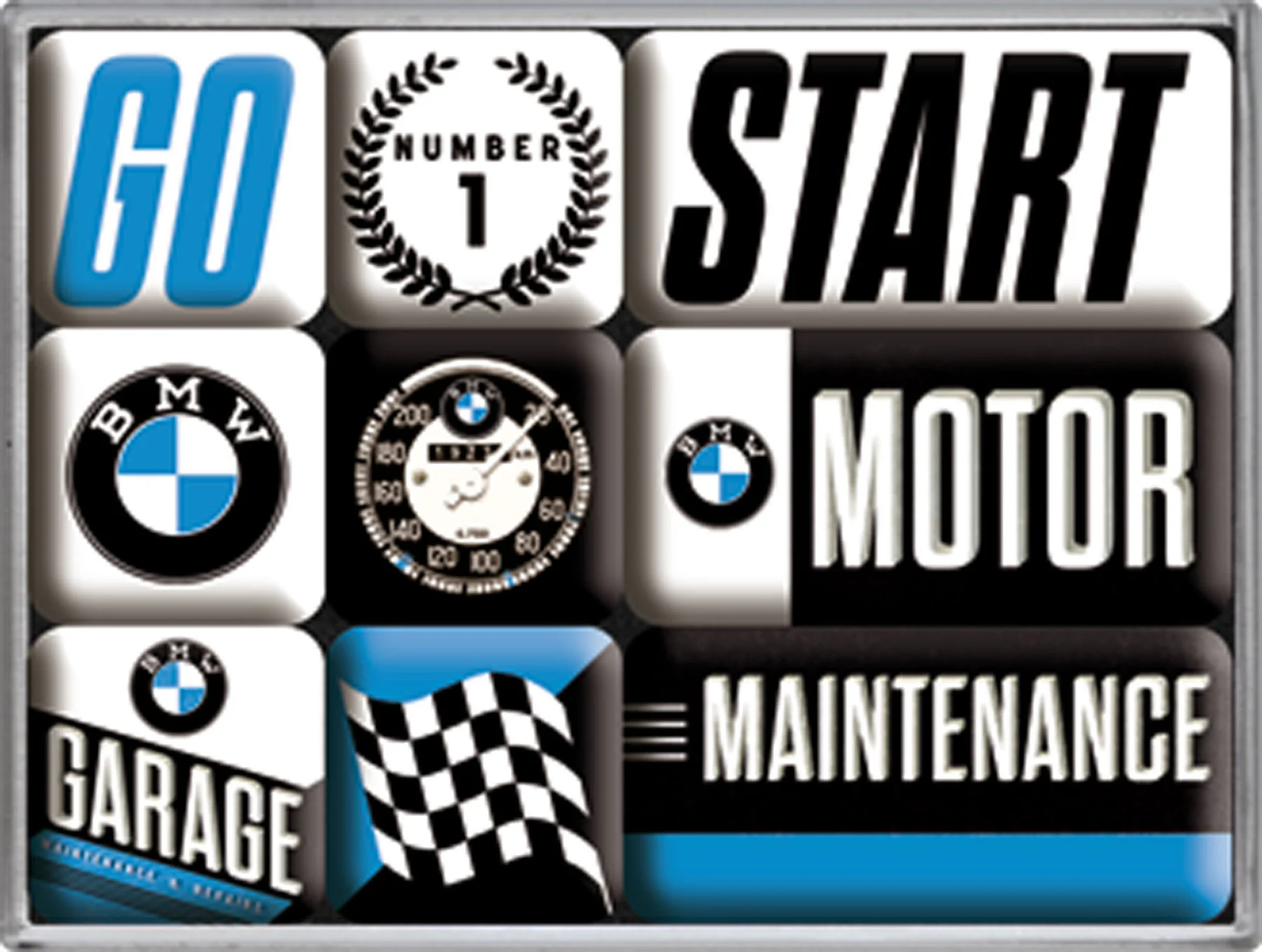 Juego de imanes "Motor", 9 piezas de BMW