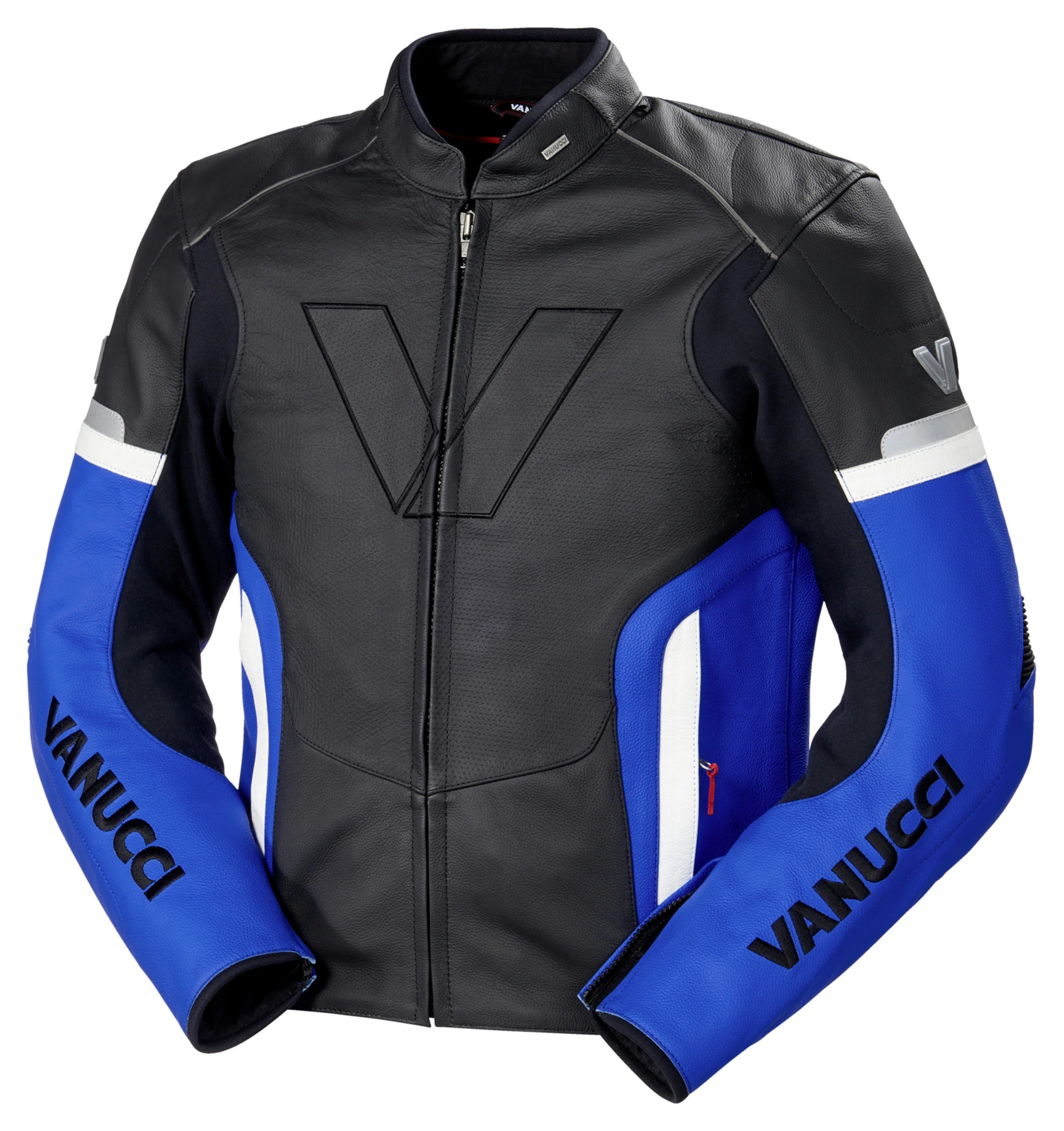 Blue and white motorcycle jacket clearance