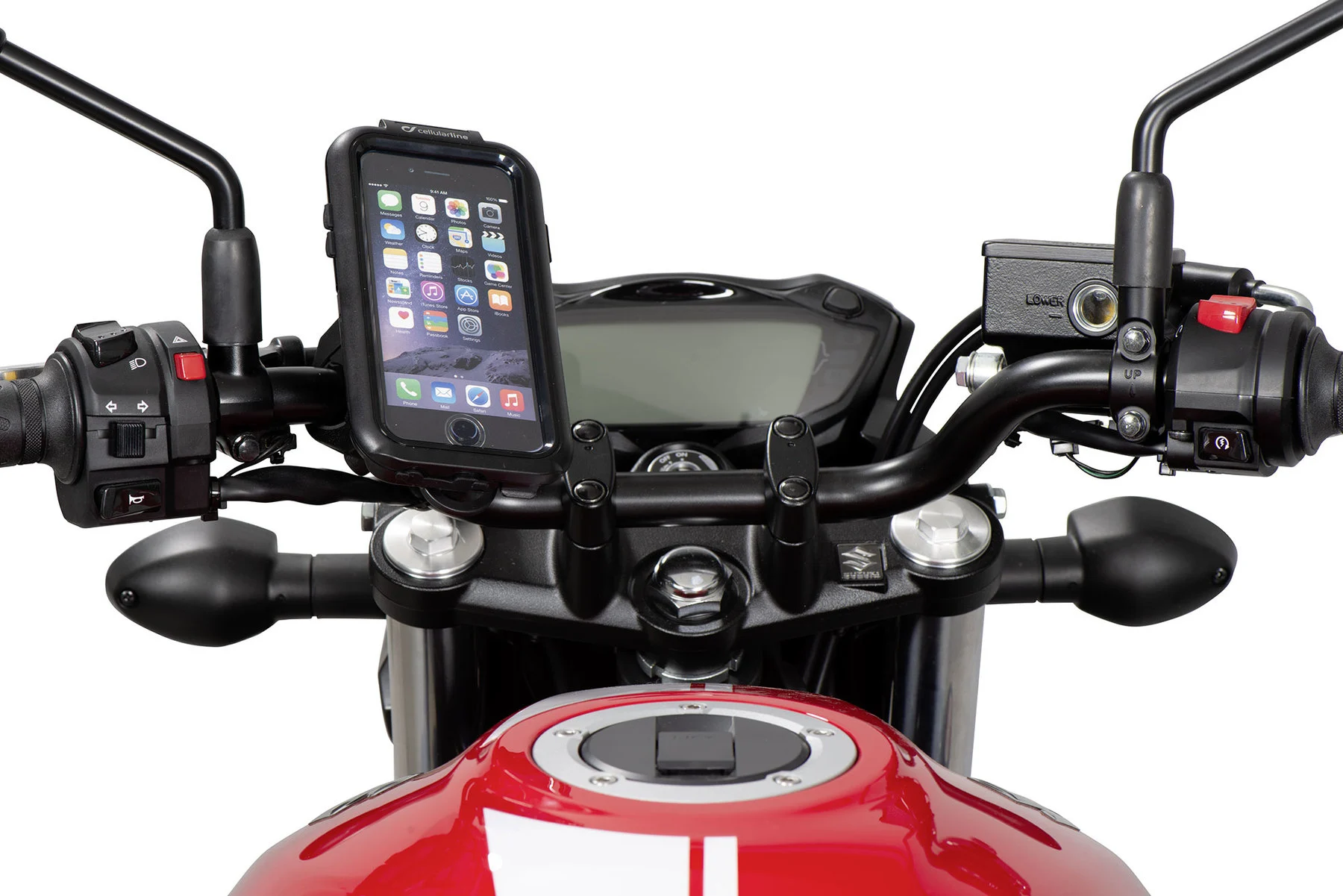 iPhone X case for tubular handlebars