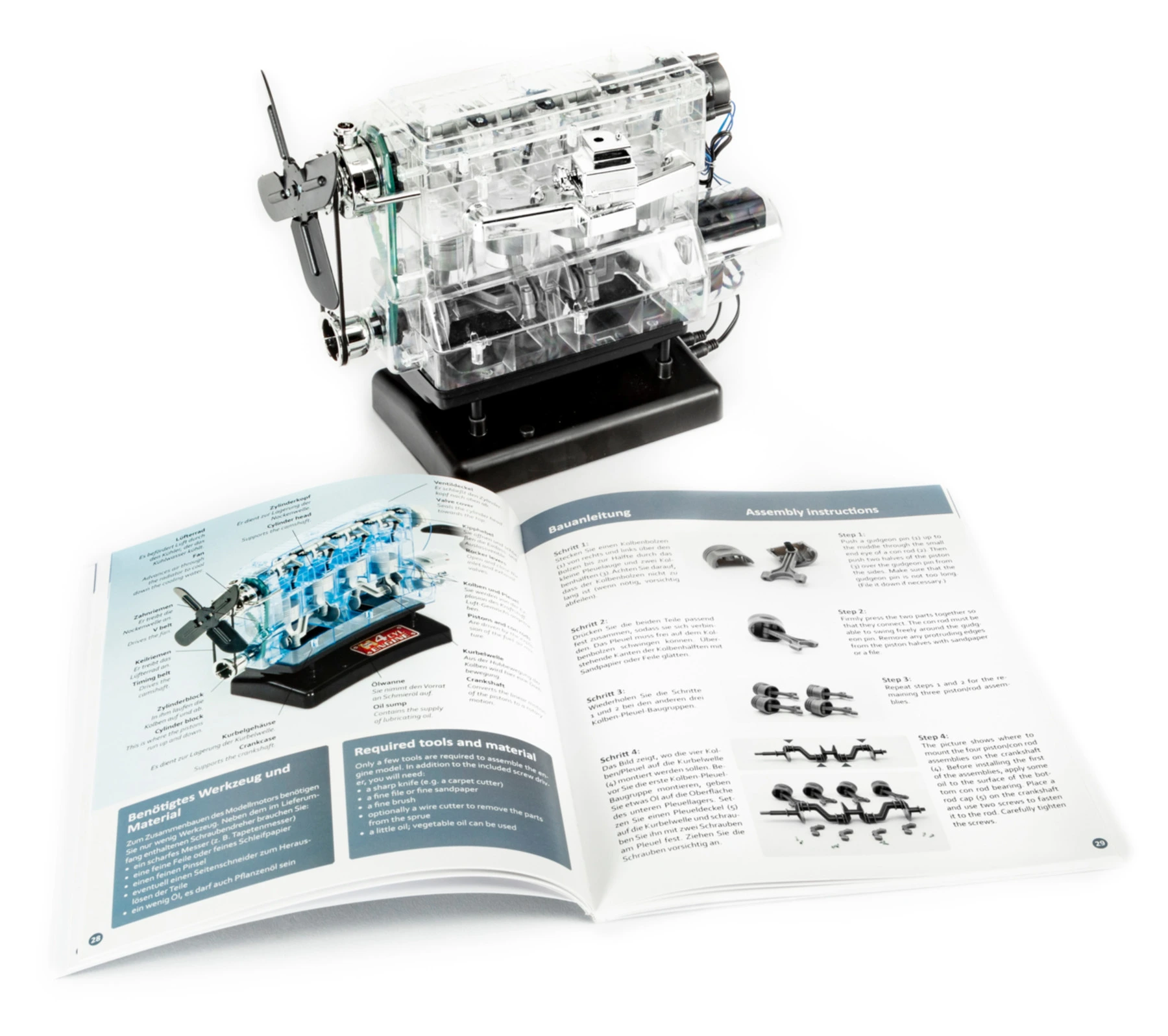 Das FRANZIS Lernpaket 4-Zylinder-Motor