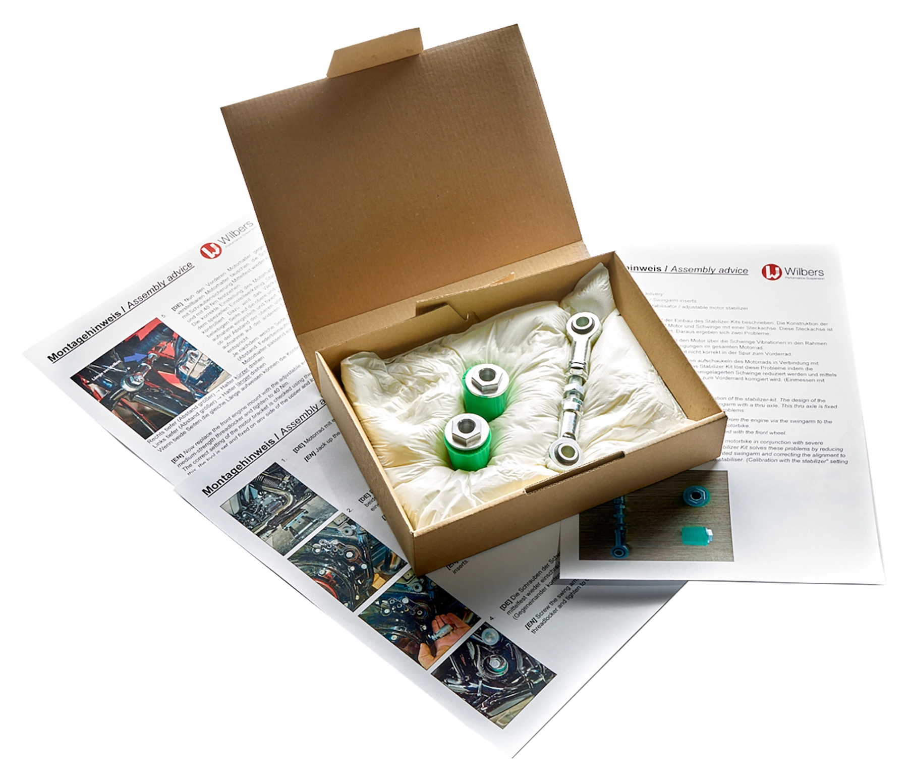 Swingarm and engine stabilisation kit