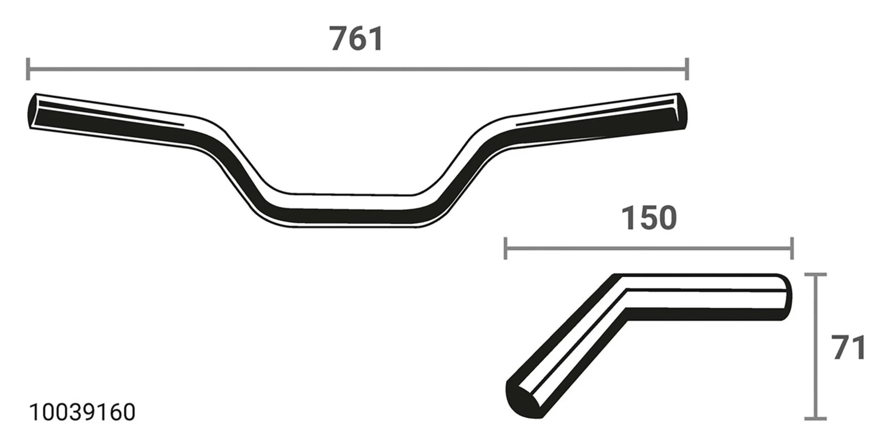 Guidon Sport, Largeur 761 Mm