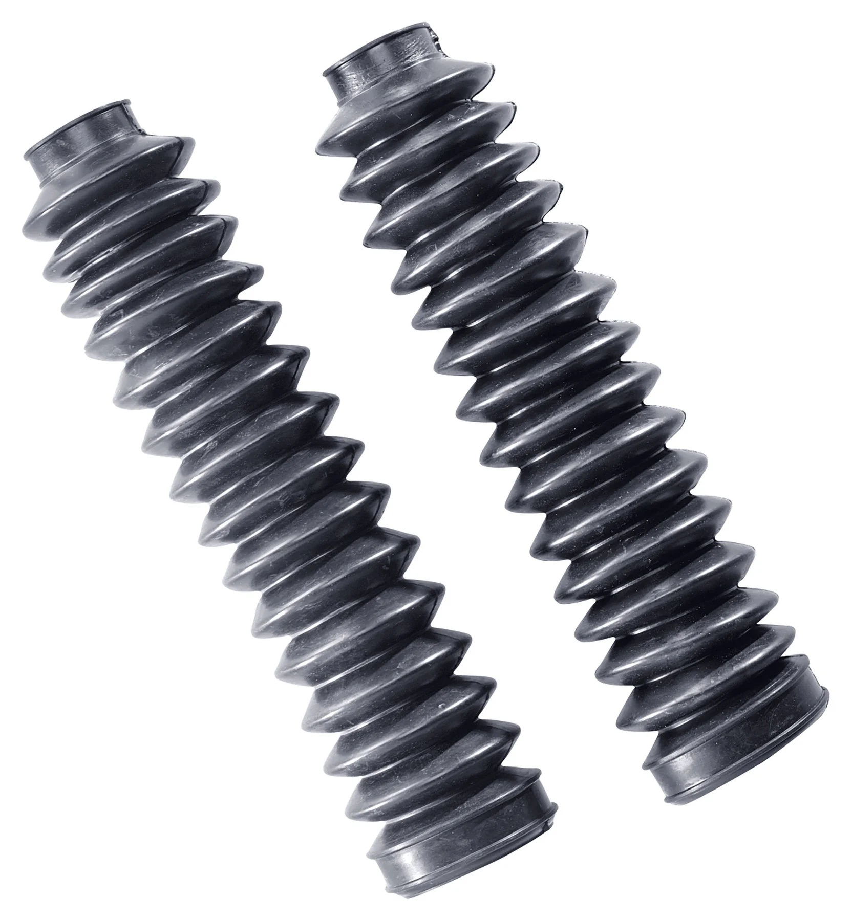 Paire De Soufflets De Fourche Moto Noir - Compatible Diamètres 34/37 Mm Et 40/45 Mm - Longueur 200-350 Mm - Protège Des Poussières Et Cailloux
