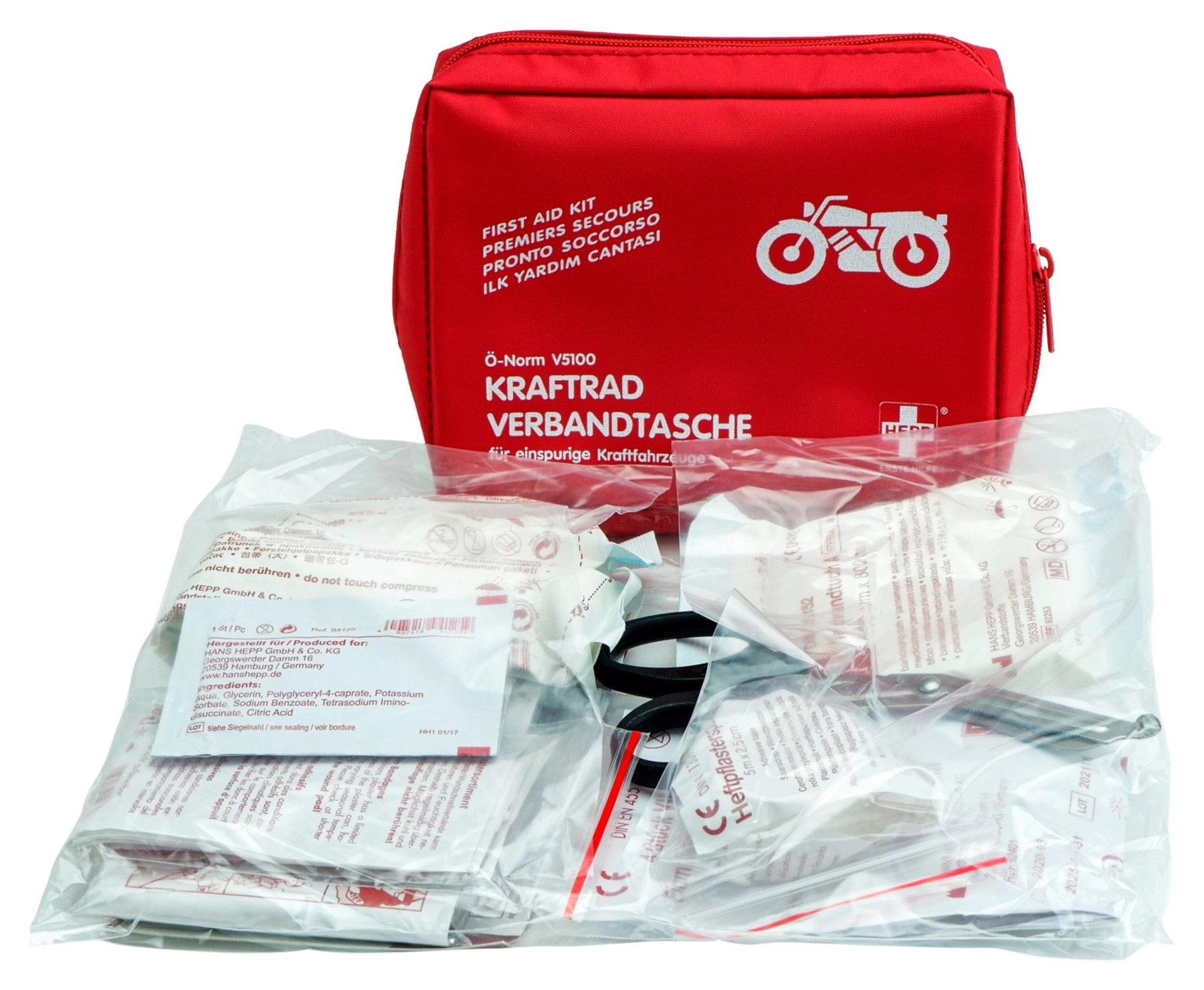 Verbandtasche Krafträder, Ö-Norm V5100
