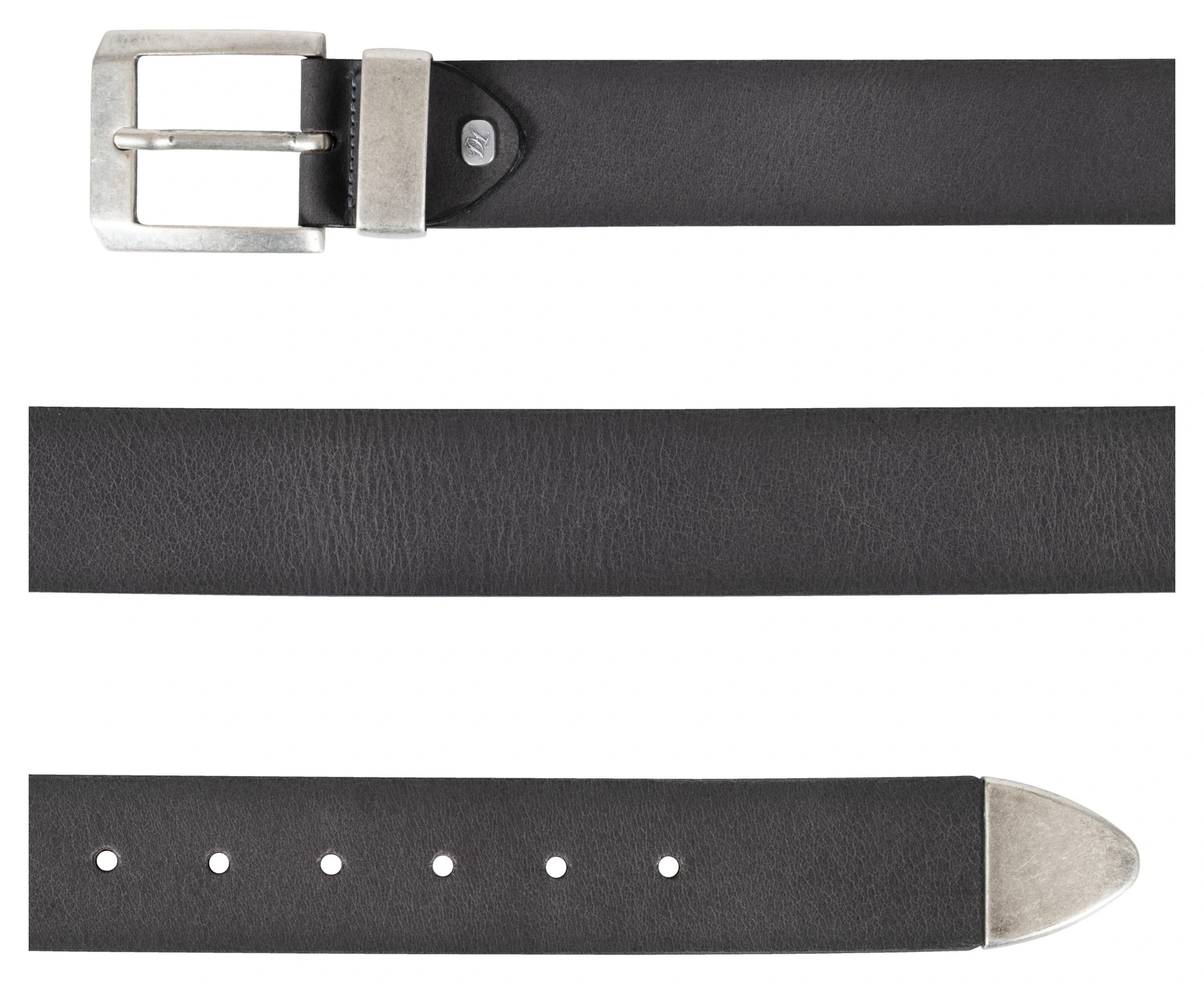 DL-AC-9 leather belt, grey