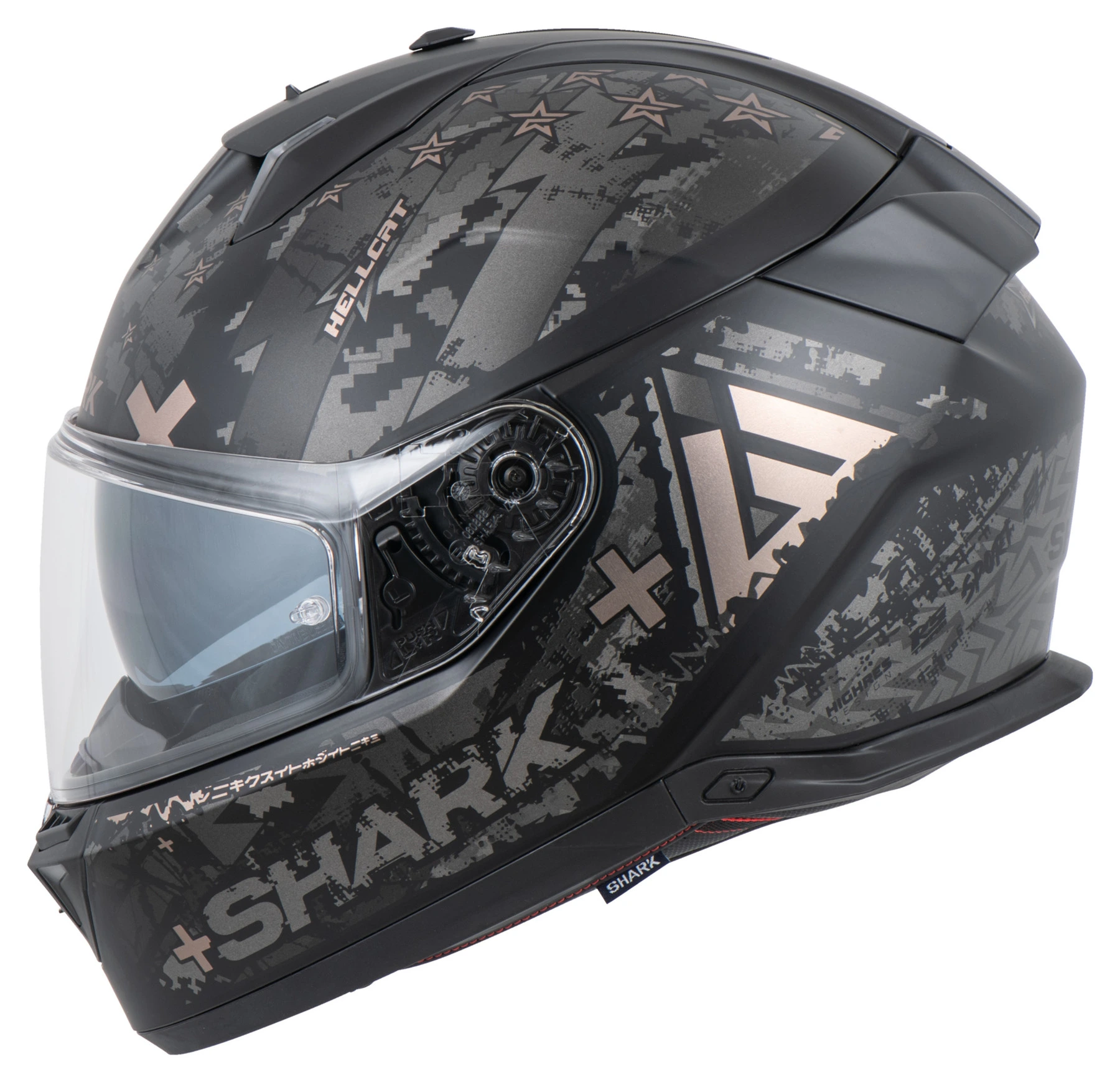 Casco Moto Integrale SHARK SKWAL I3 HELLCAT - Con Schermo Fumé Incluso, Omologazione ECE 22.06, Luci LED Di Stop Integrate, Taglia L (59/60cm)