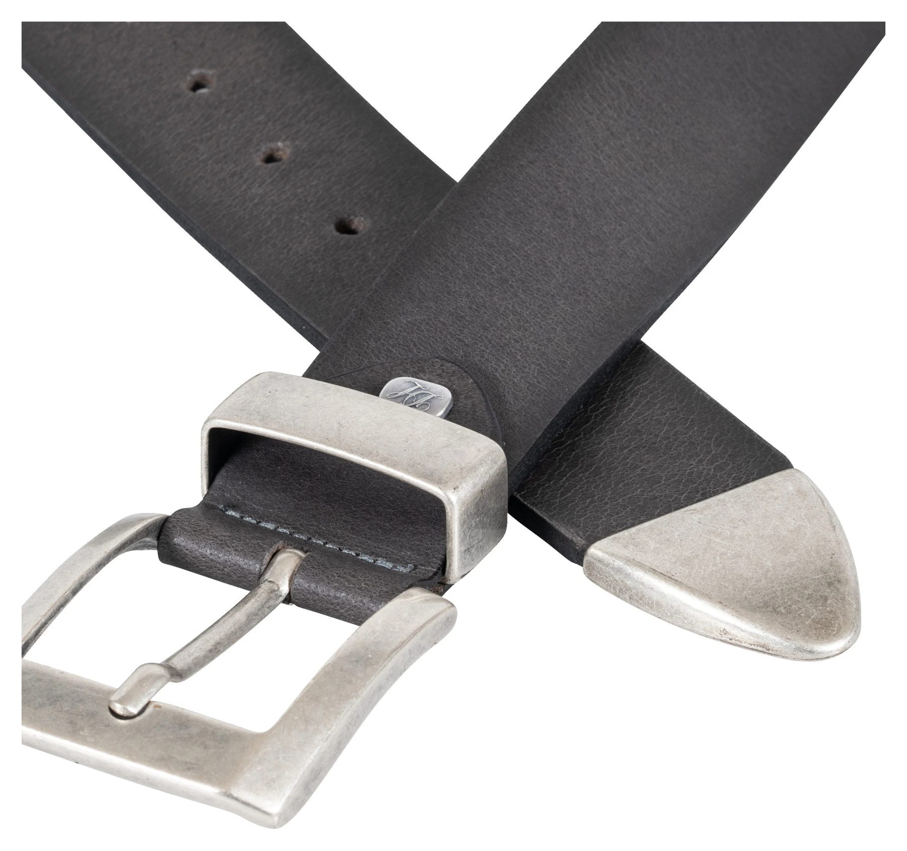 DL-AC-9 leather belt, grey