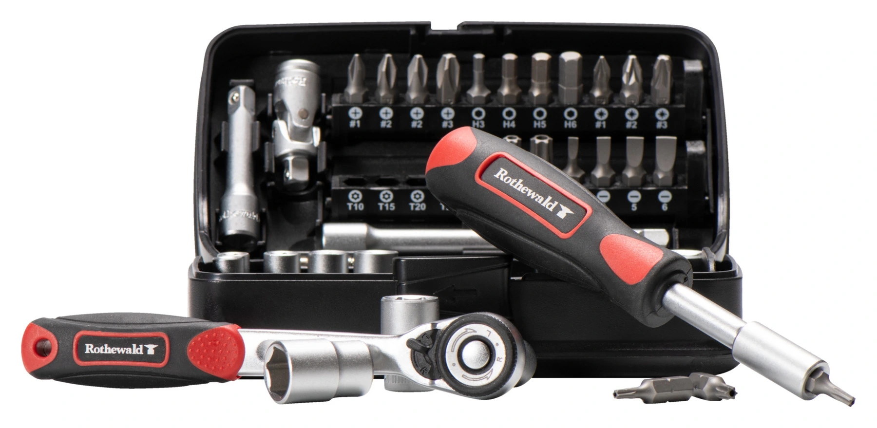 Socket wrench set 38 pieces, metric