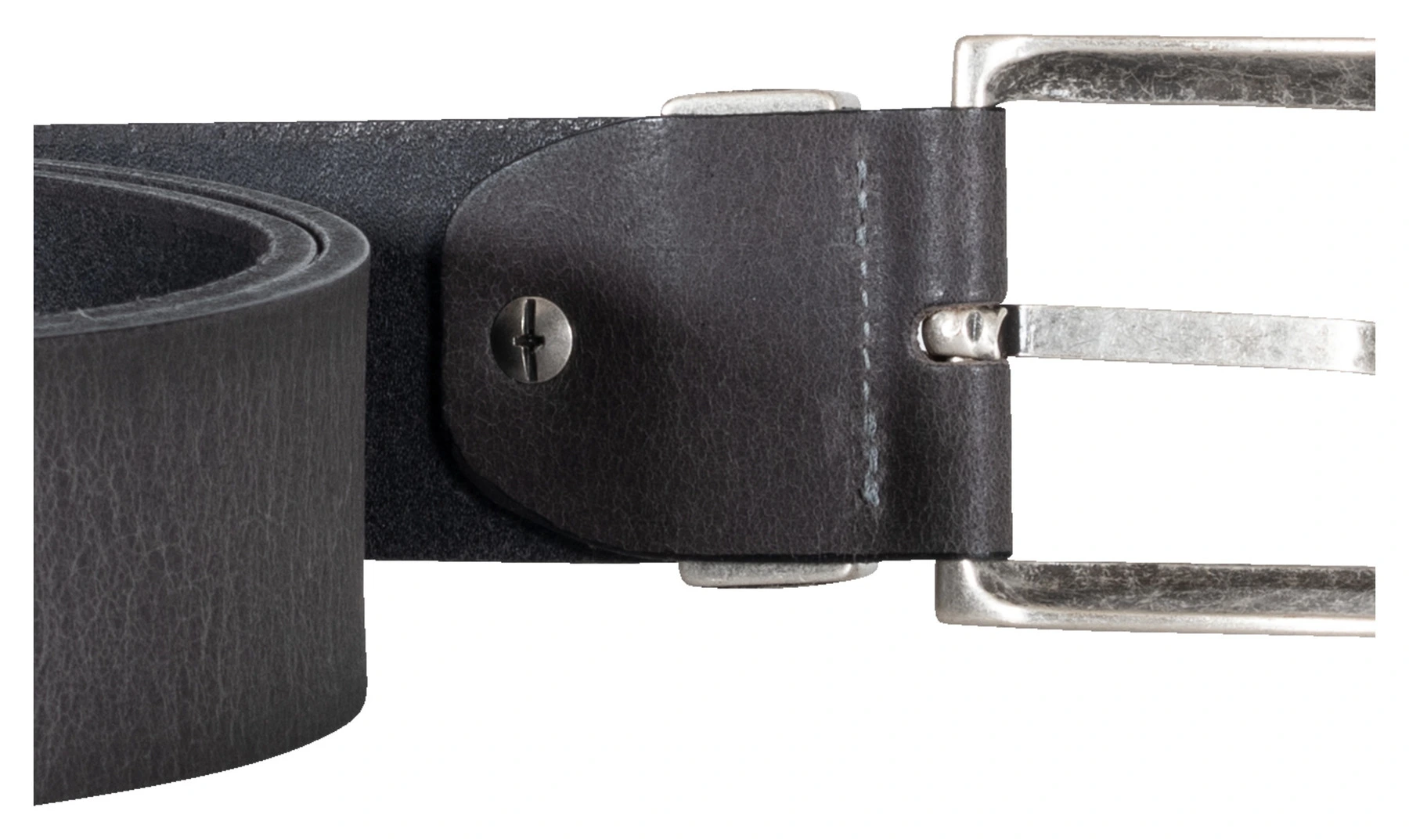 DL-AC-9 leather belt, grey