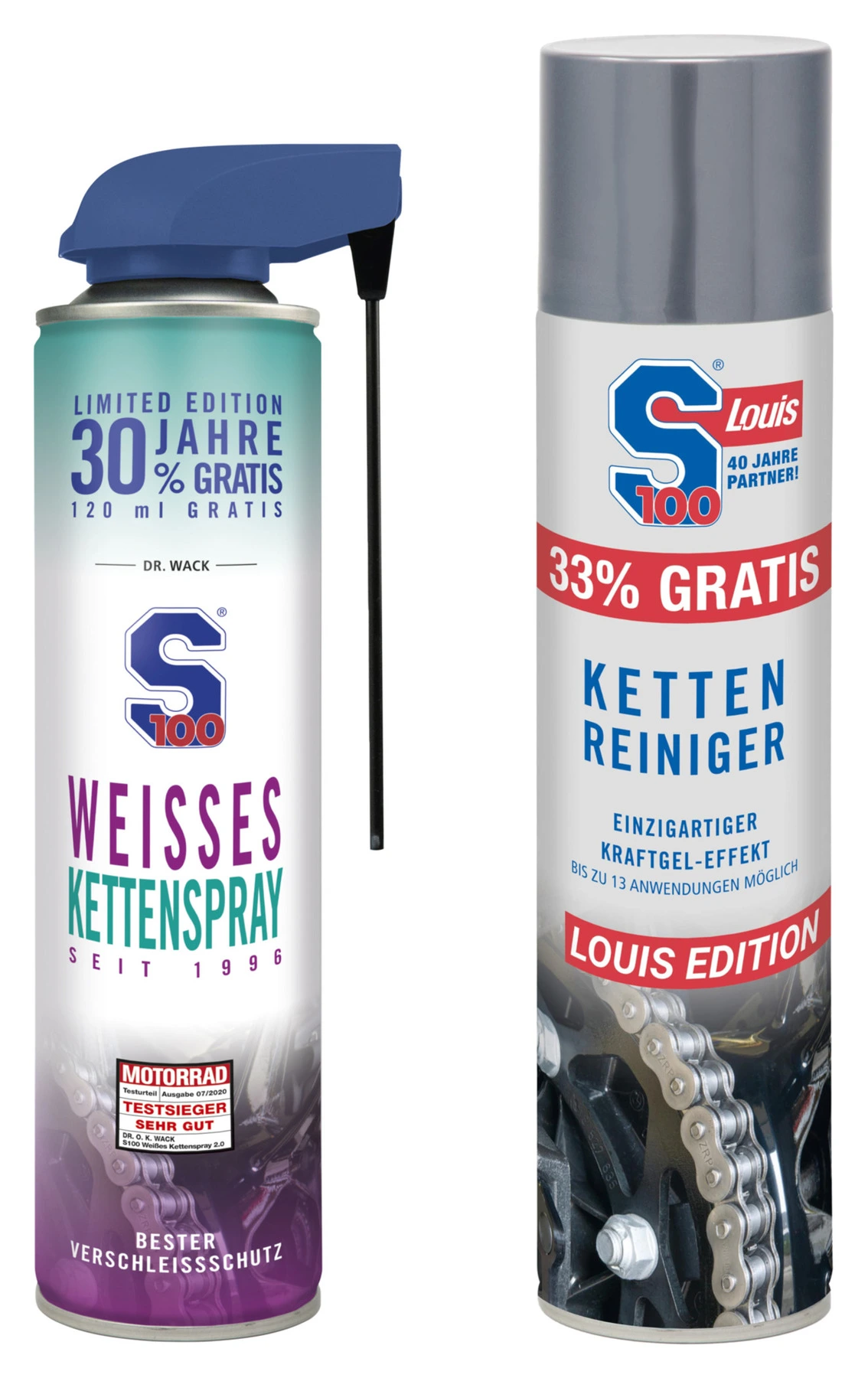Spray chaîne blanc et nettoyant chaîne