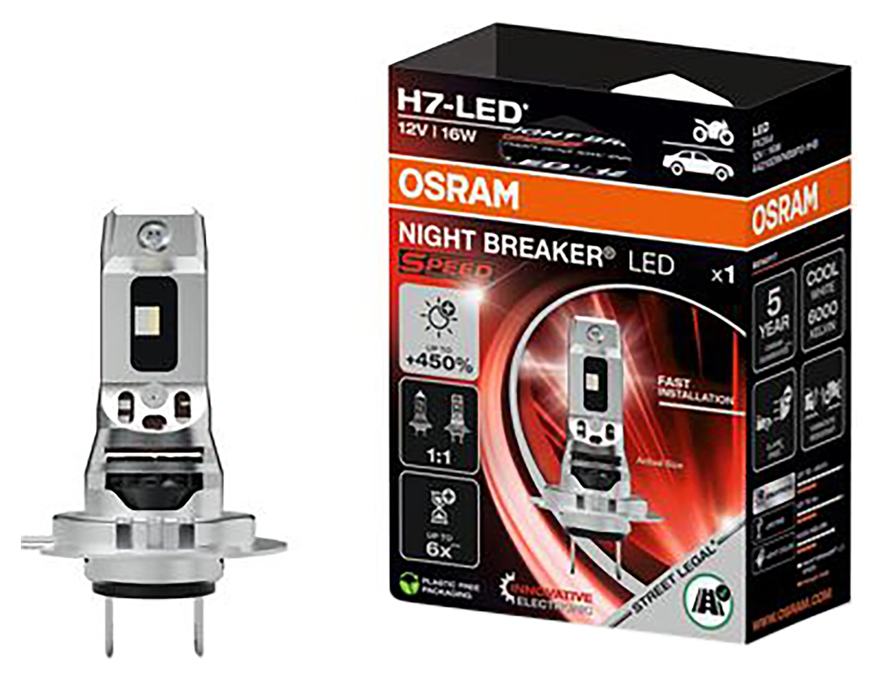 Night Breaker LED-Lampe Speed H7 450