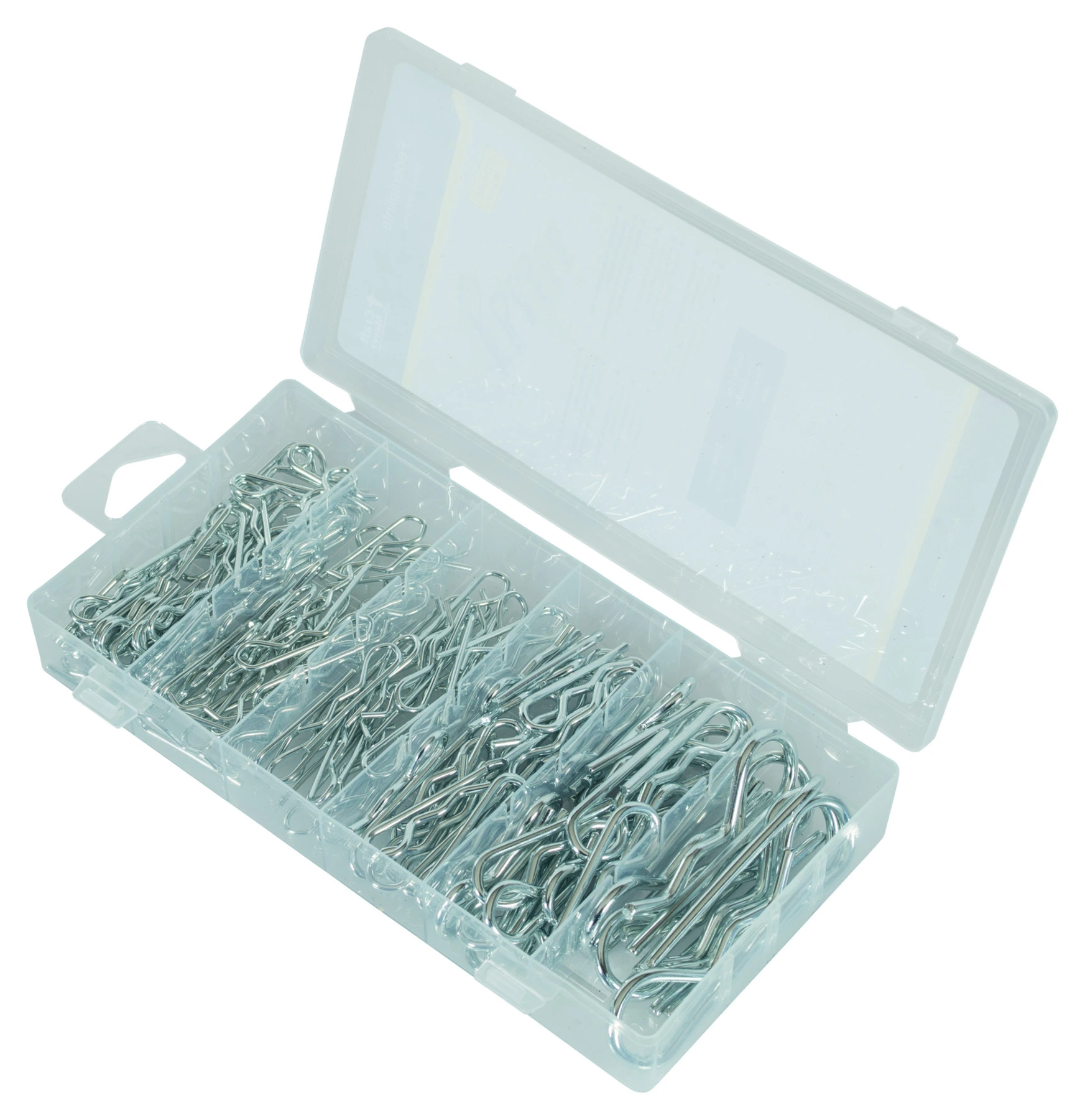 Assortment box with spring cotters