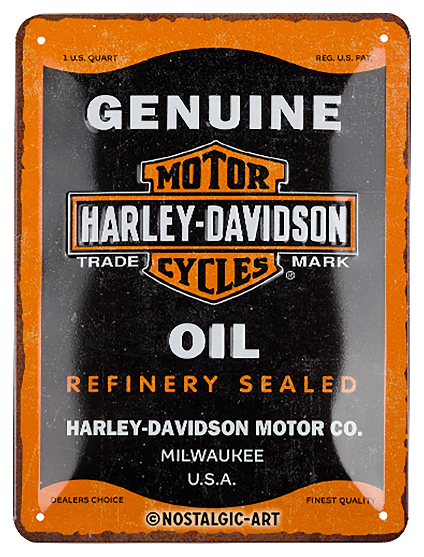 H-D tin sign Genuine Oil