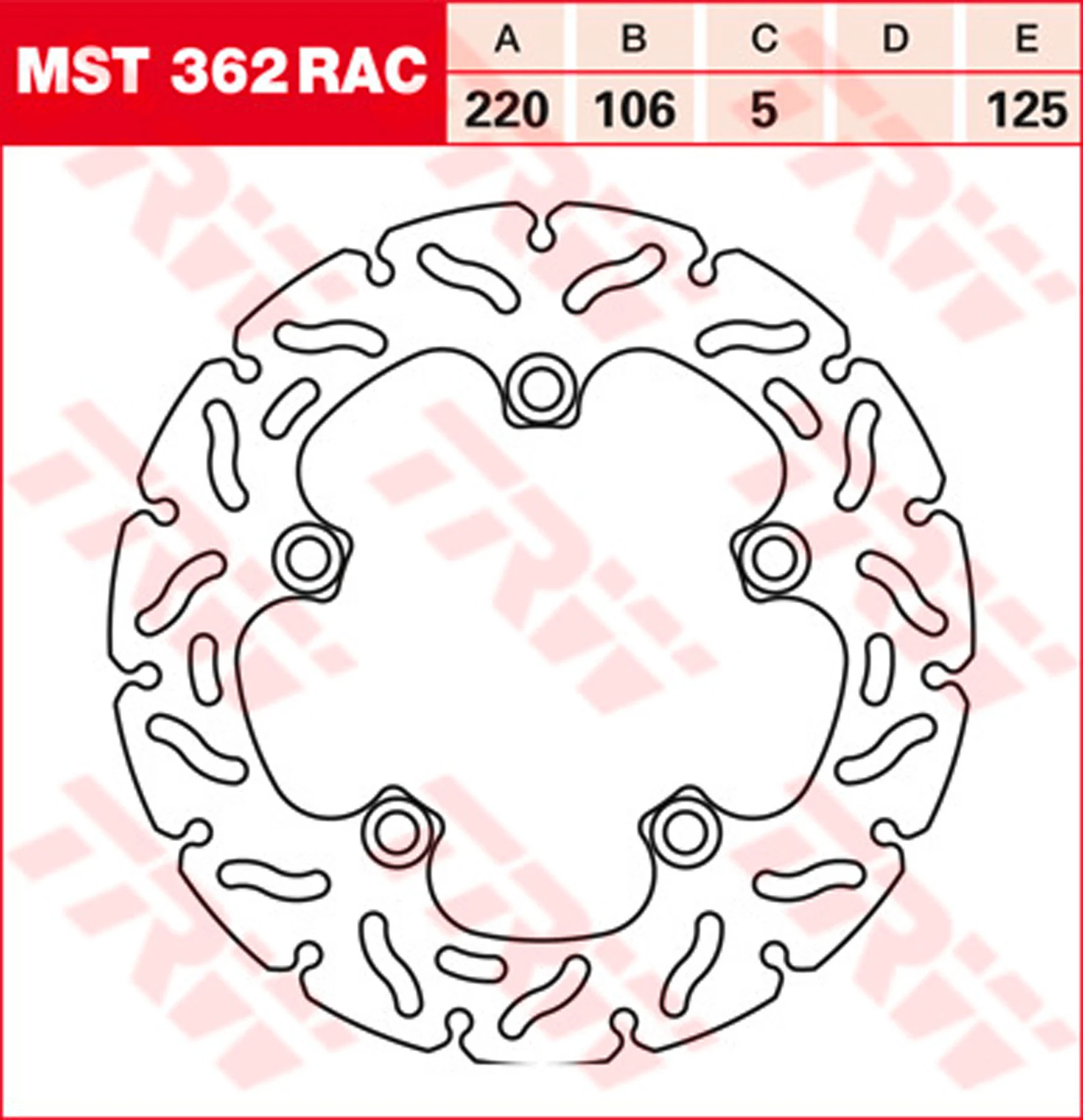 Bremsscheiben Racing, Hinten