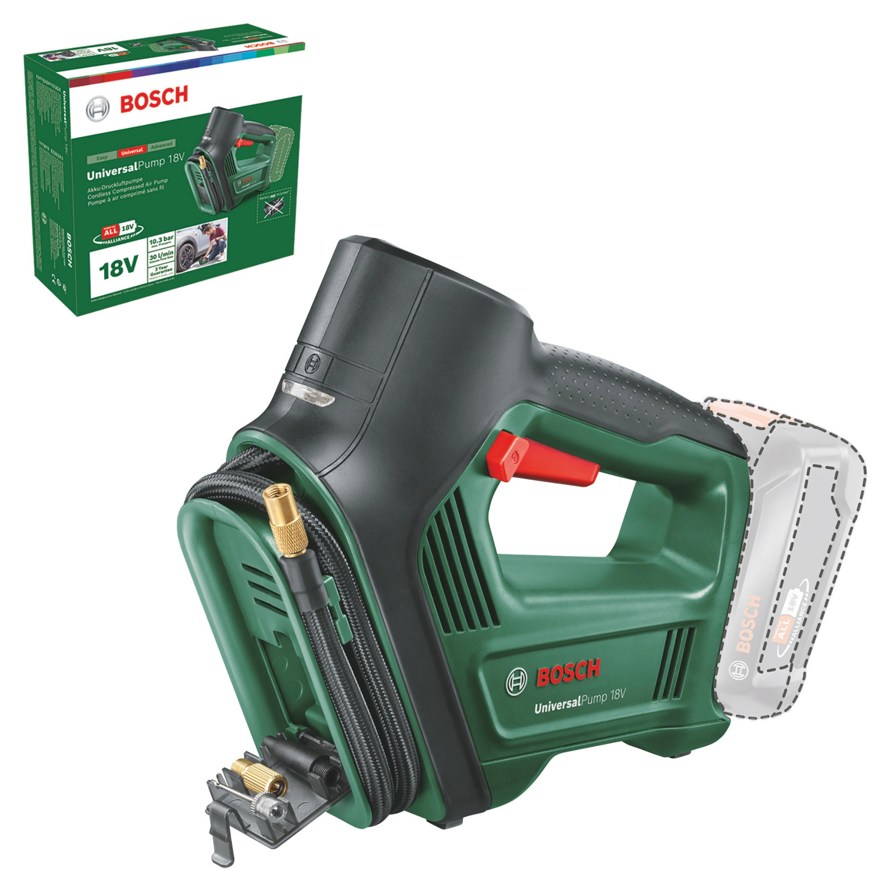 Bosch BOSCH CORDLESS TYRE PUMP UNIVERSALPUMP 18V 10 3BAR