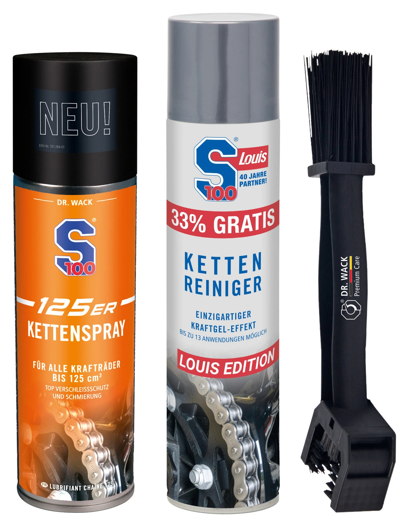 Set: Chain cleaner 400 ml, chain brush