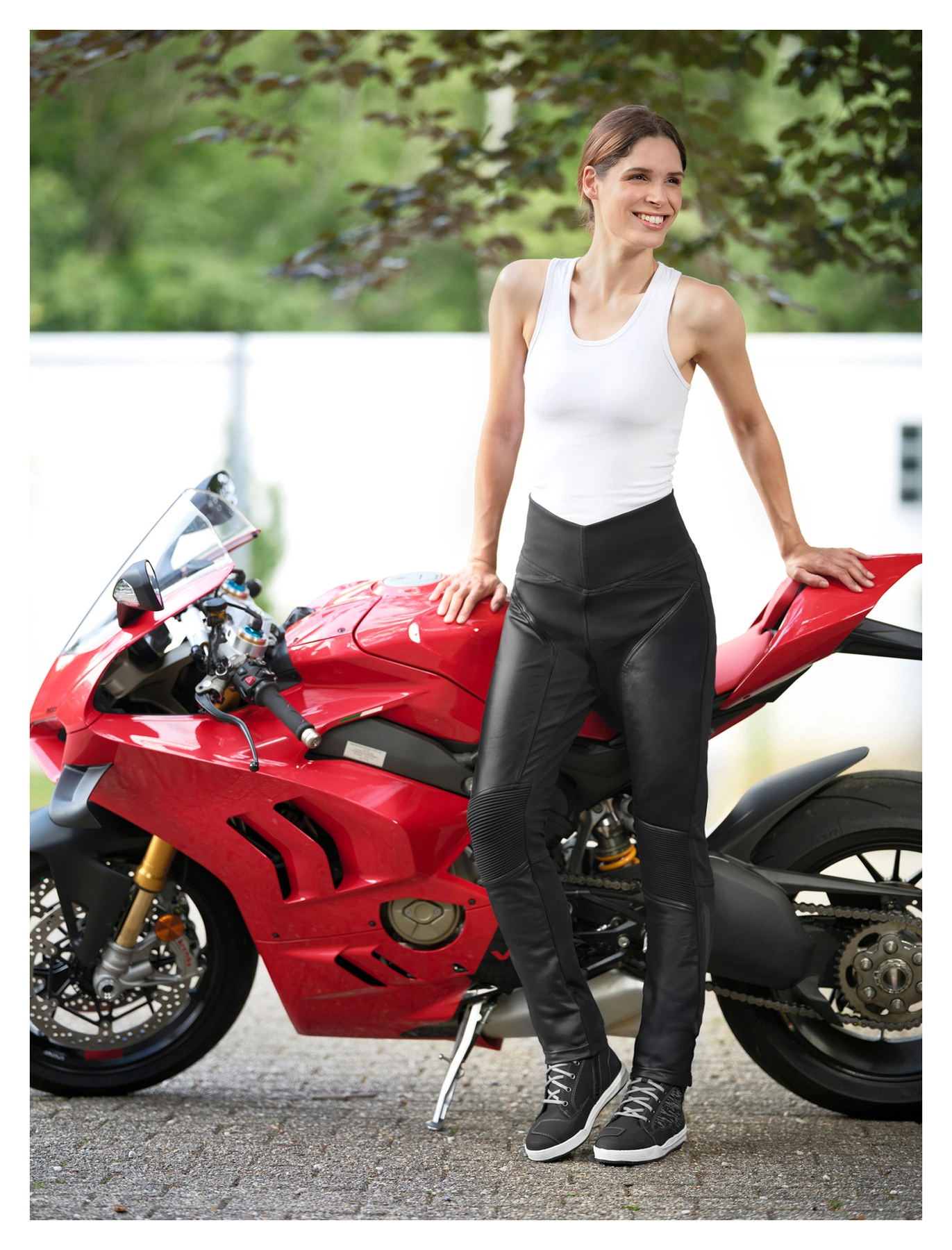 Büse Lorena Leder-/Textil Leggings