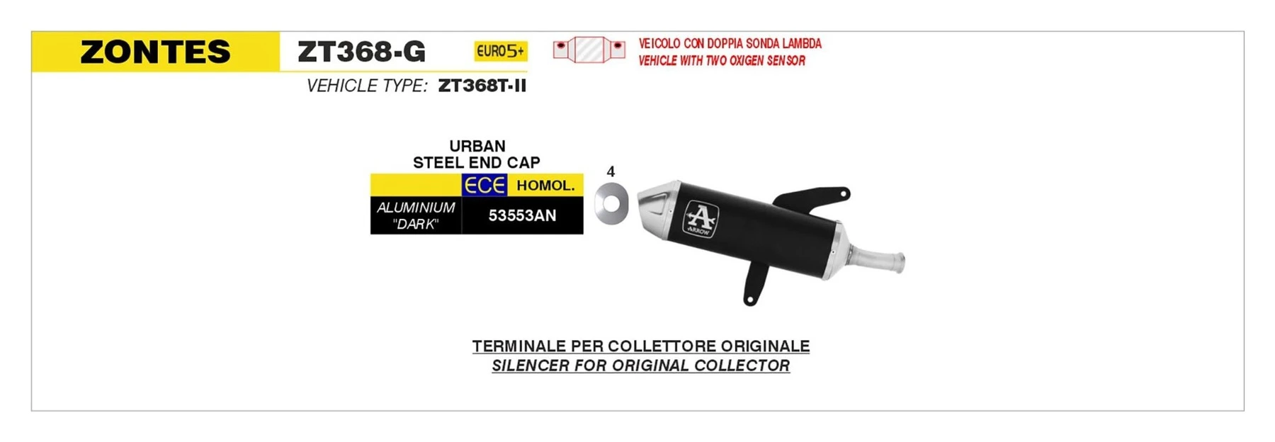 ARROW Urban exhaust-system mit EG-BE
