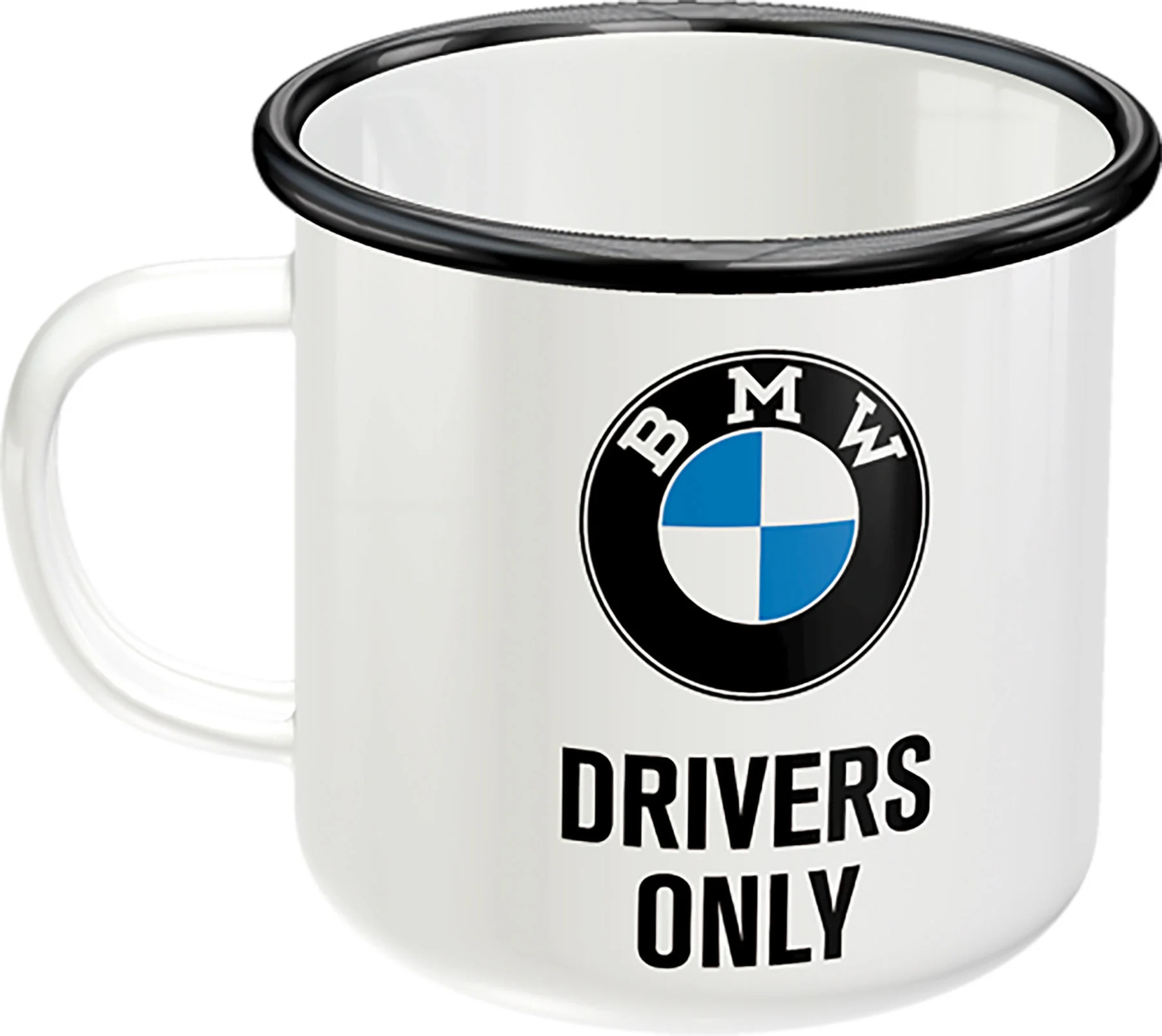 Emaljmugg BMW Drivers only