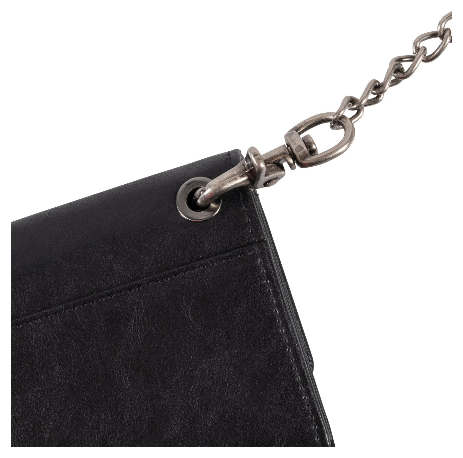 Porte-monnaie, similicuir, noir