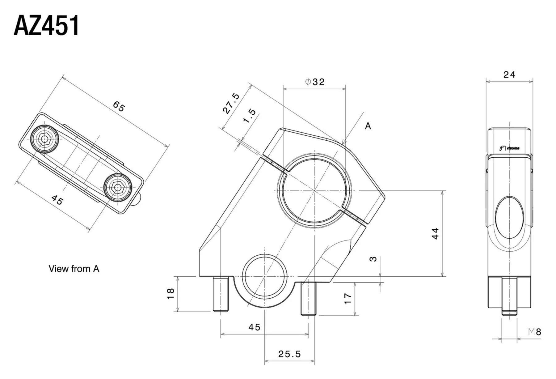 Embouts De Guidon RIZOMA MA531B Noir Pour Yamaha YZF R1 2012-2014 - Neufs Sous Blister, Fabriqués En Italie
