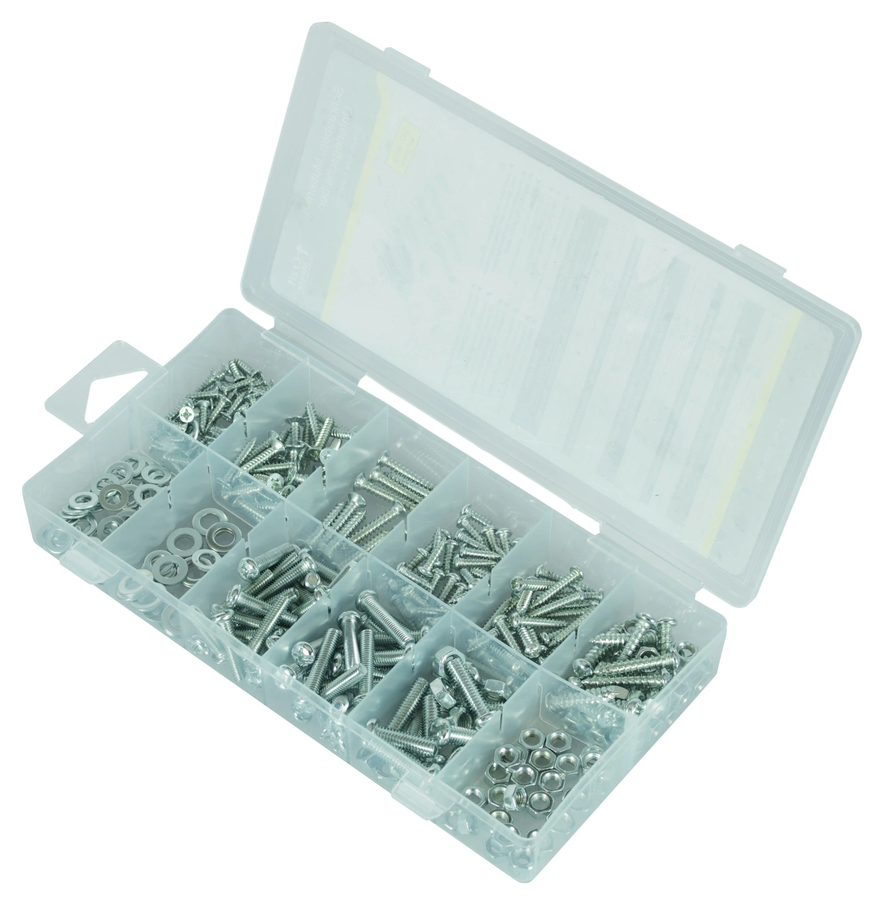 Storage box with fasteners