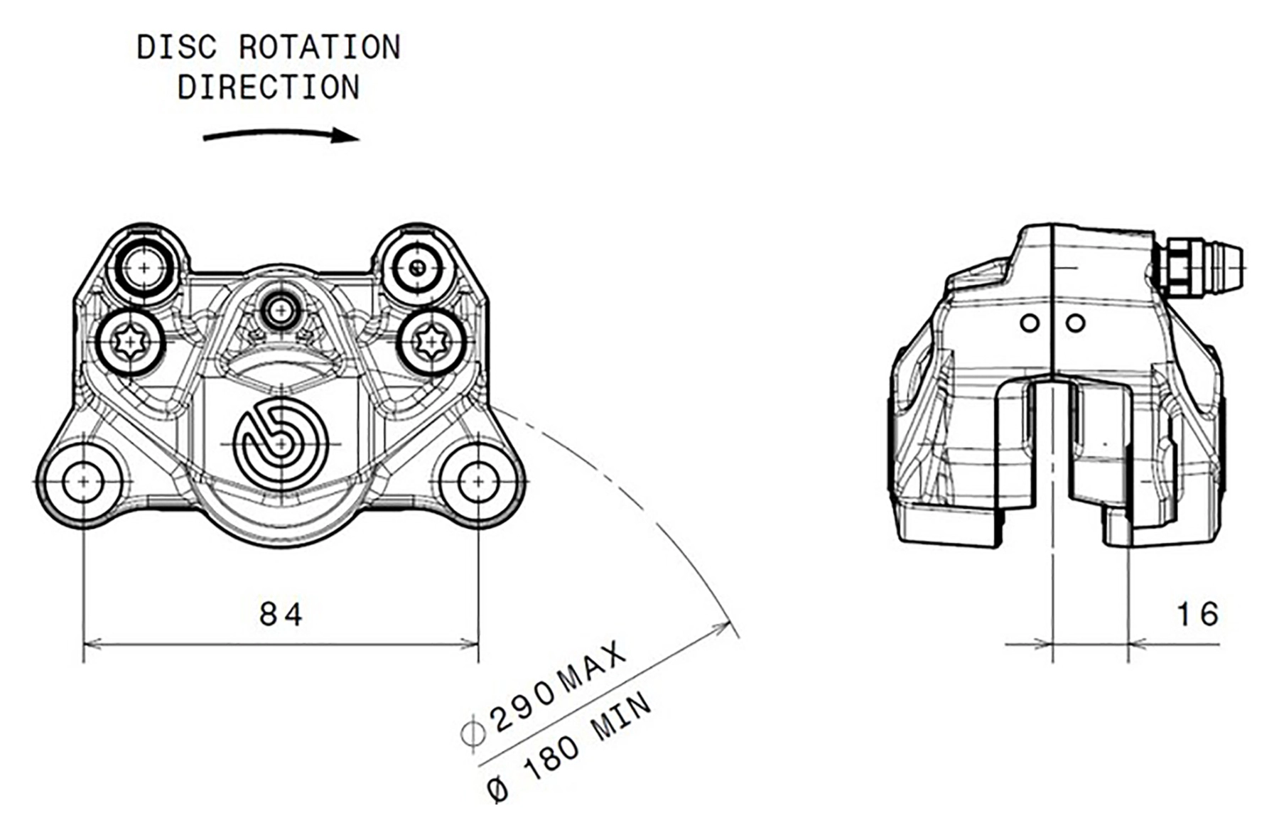 ÉTRIER FREIN ARR. BREMBO